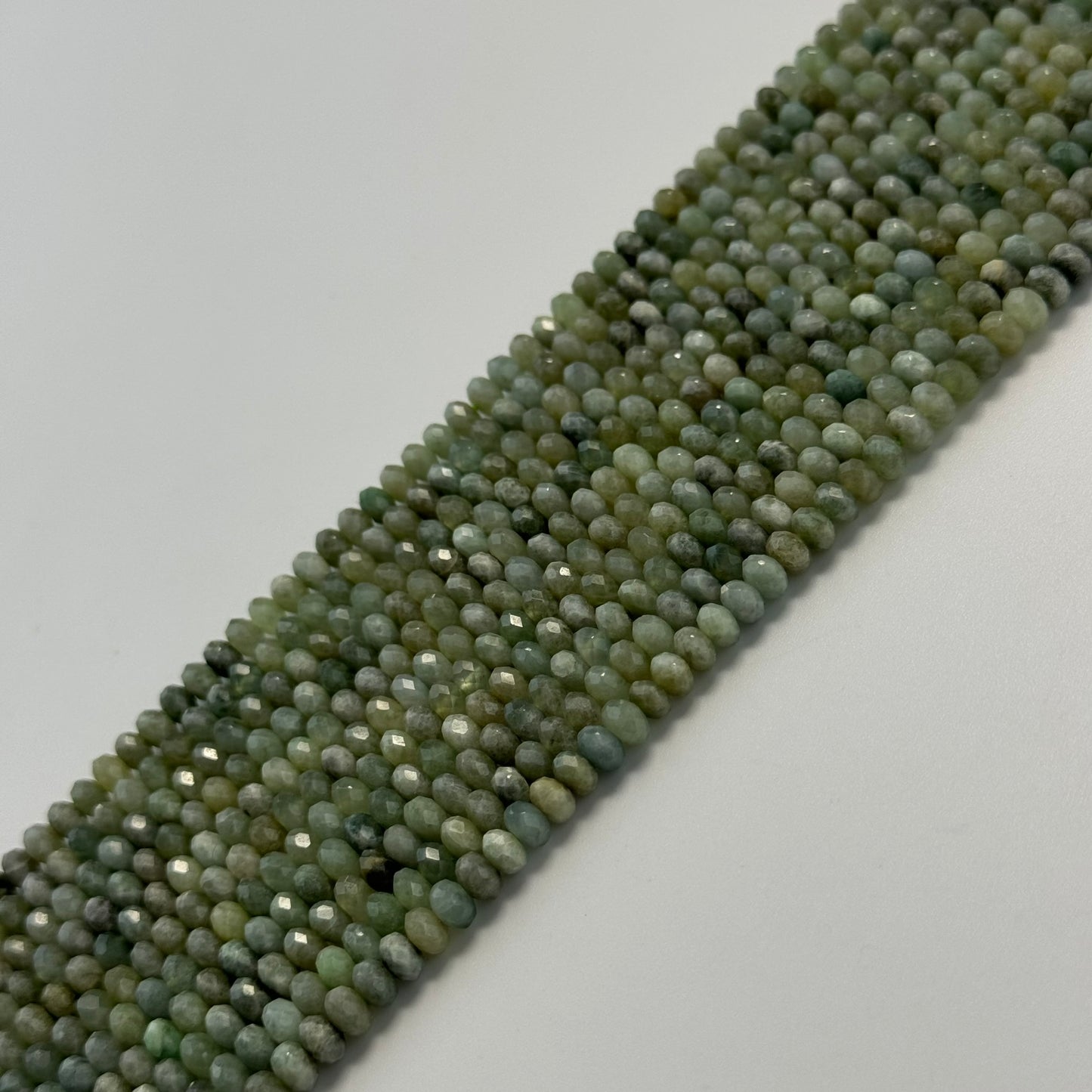 Faceted Burmese Jade Beads - Rondelle Beads