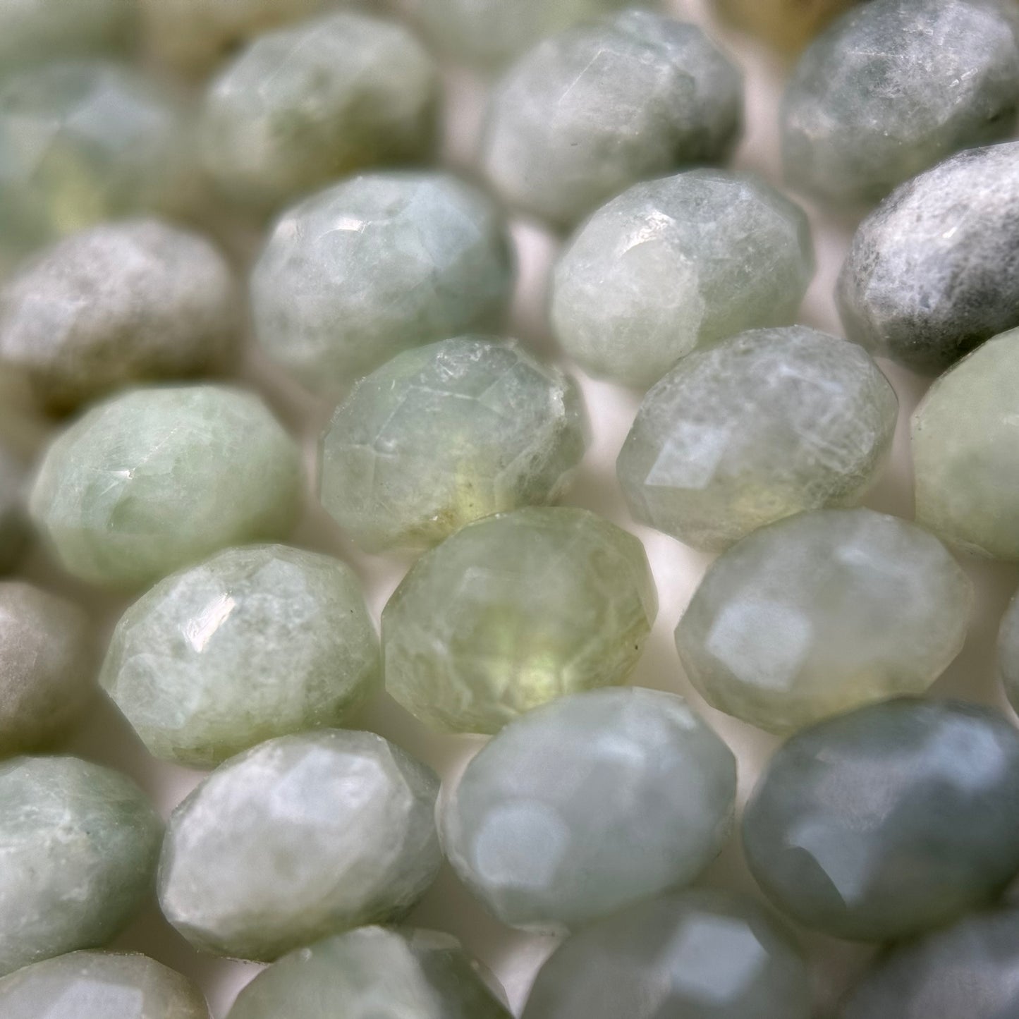 Faceted Burmese Jade Beads - Rondelle Beads