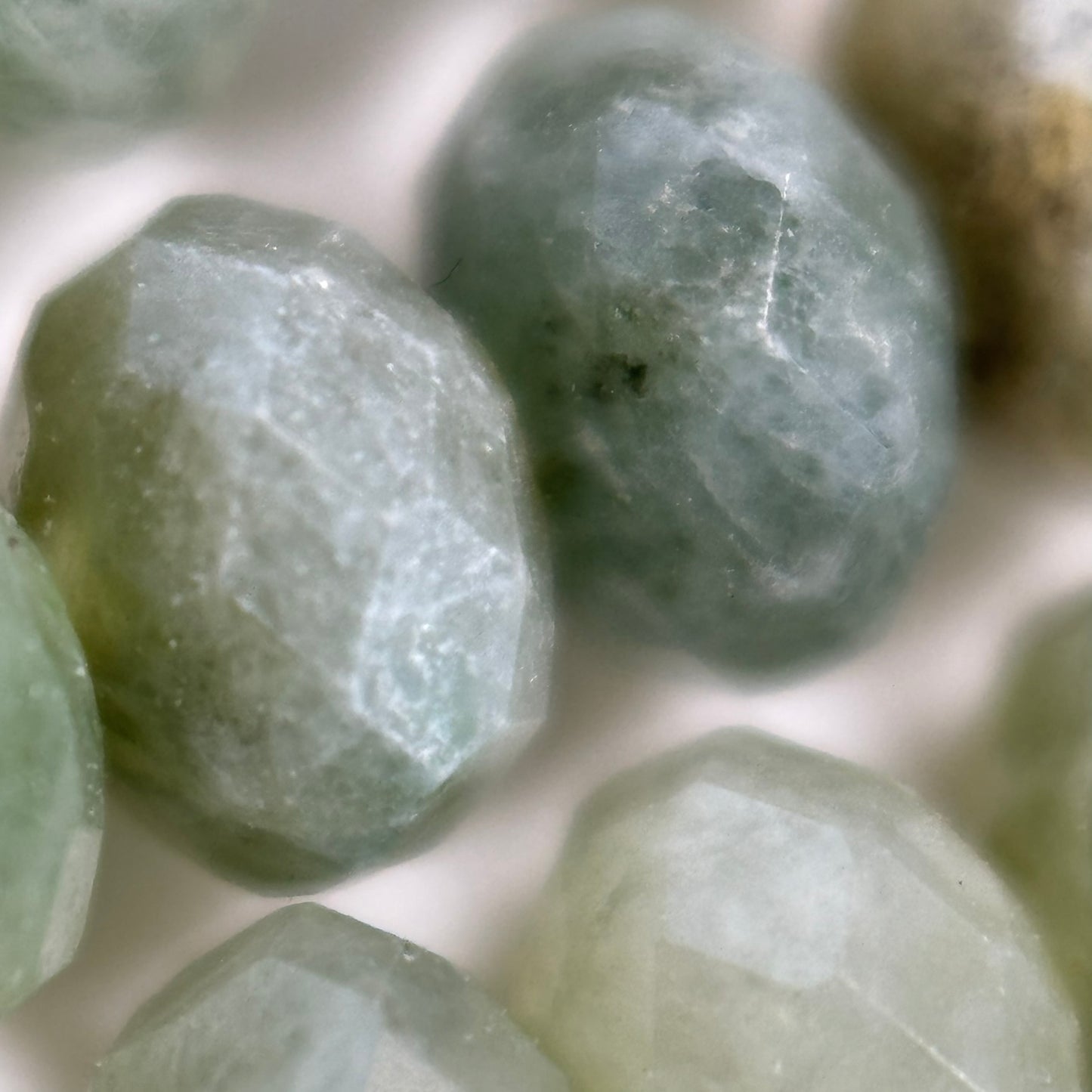 Faceted Burmese Jade Beads - Rondelle Beads