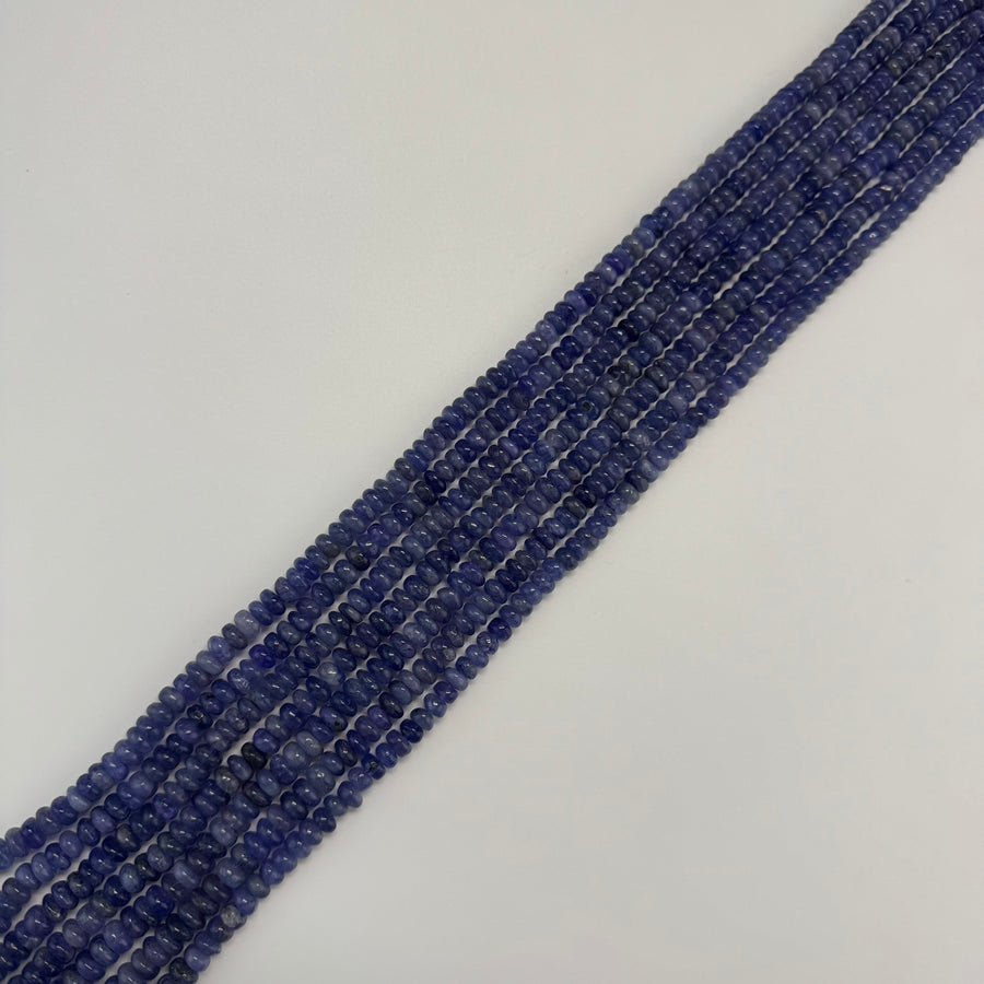 Polished Tanzanite Rondelle Beads – Premium Natural Gemstone