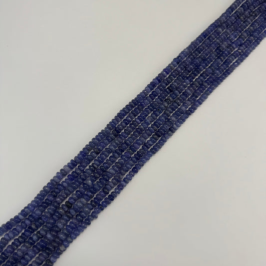 Polished Tanzanite Rondelle Beads – Premium Natural Gemstone