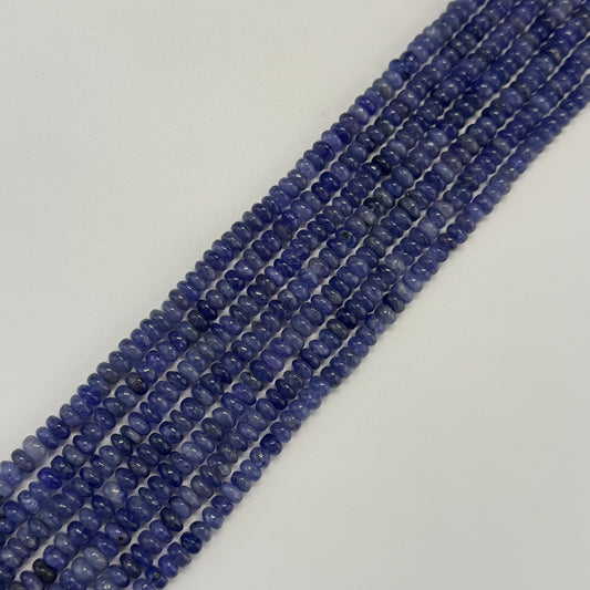 Polished Tanzanite Rondelle Beads – Premium Natural Gemstone