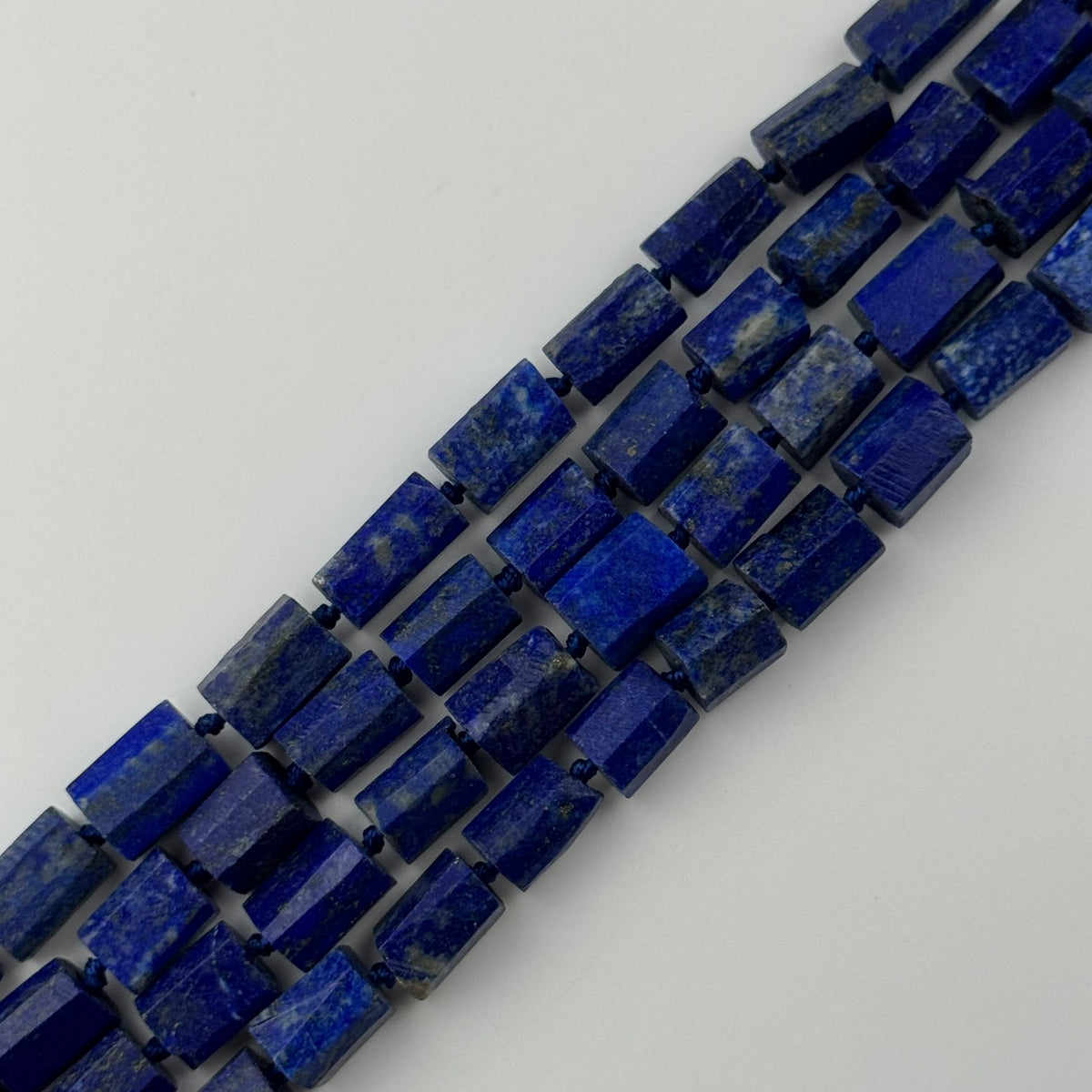 Lapis Lazuli Semi Pulished Tube Natural Navy Blue Gemstone (A Quality)