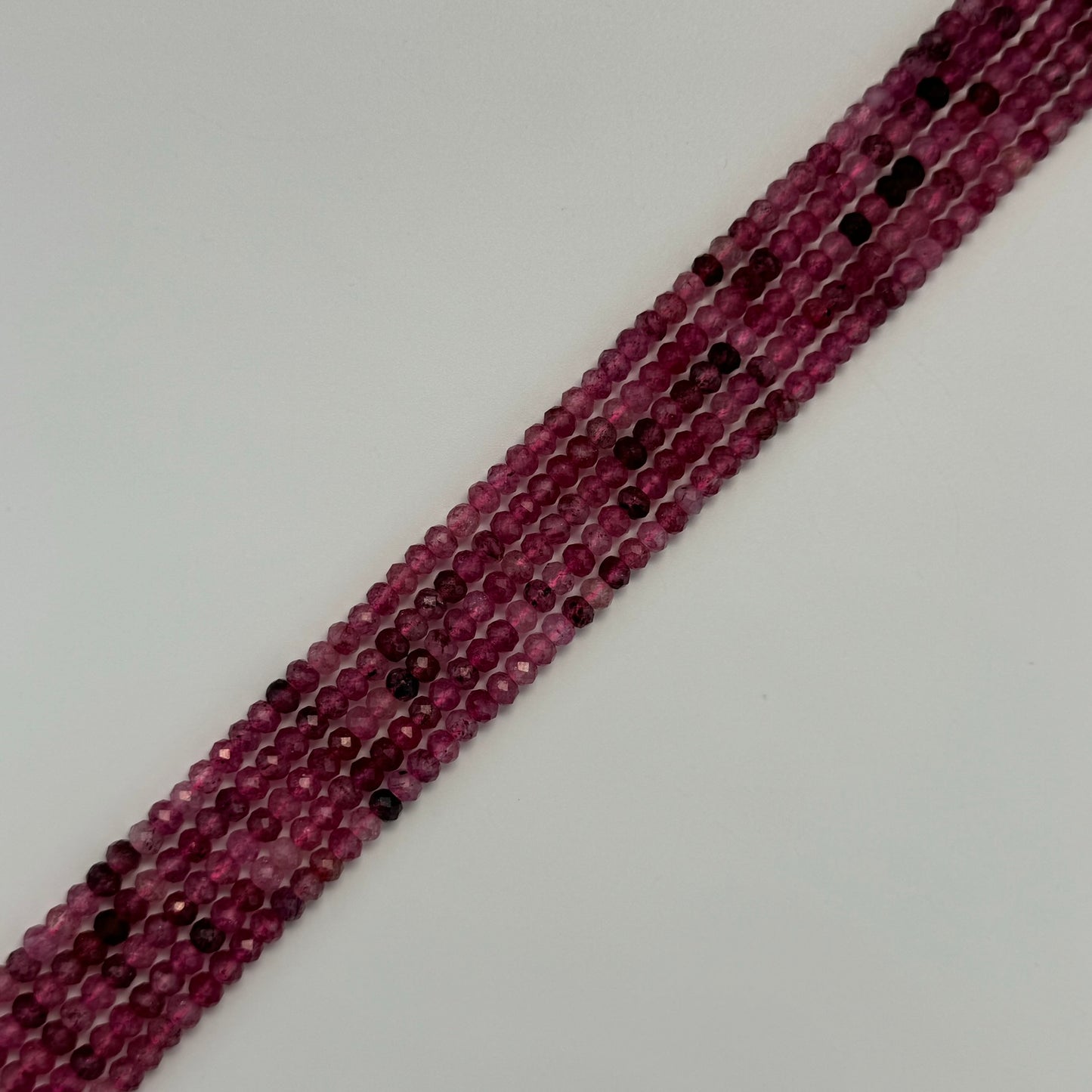 Raspberry Quartz Beads - Faceted Rondelle Beads