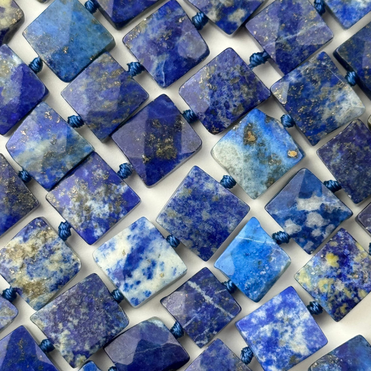 Lapis Lazuli Square Faceted Natural Navy Blue Gemstone (A Quality)