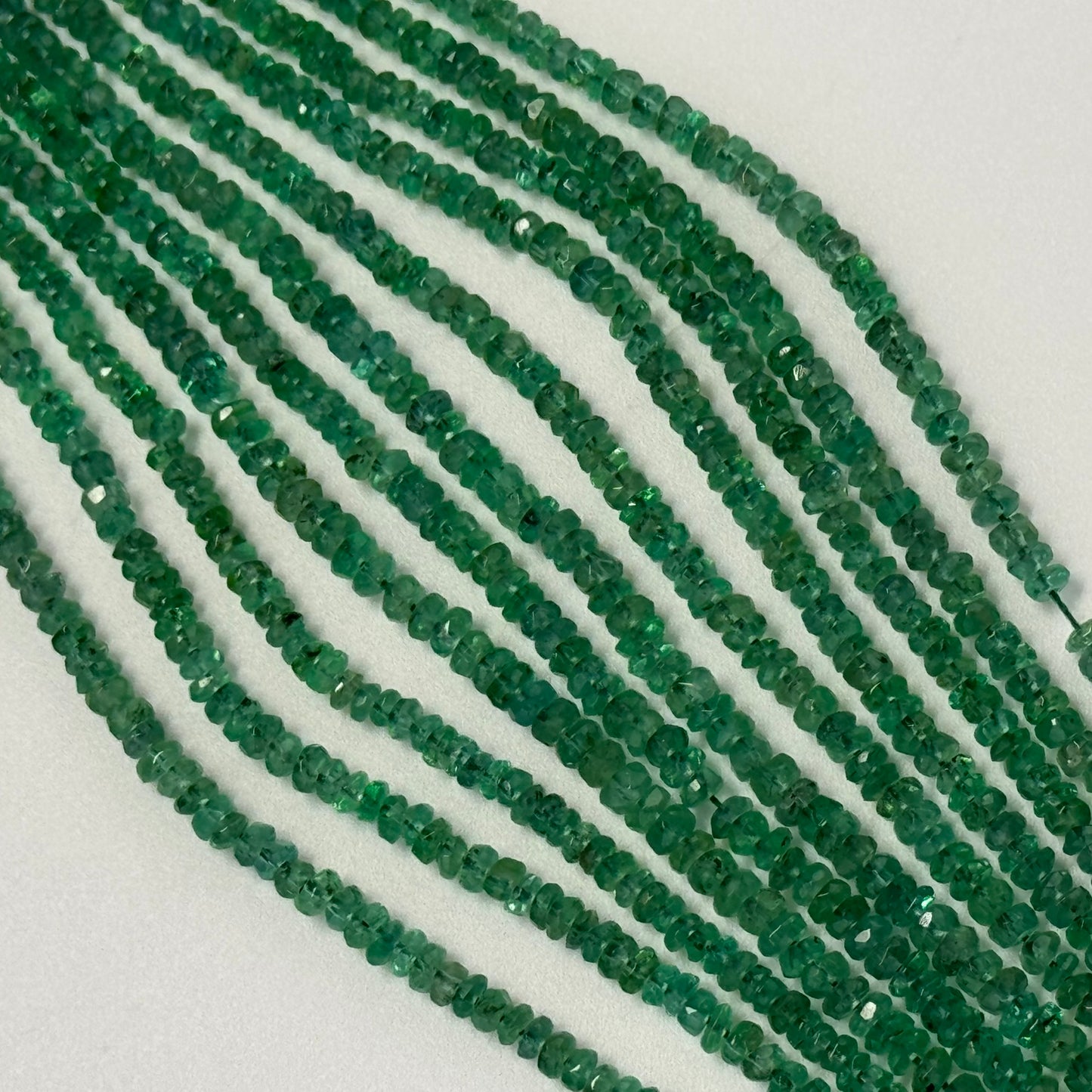 AAA Emerald Rondelle Beads – Faceted Gem for Jewelry