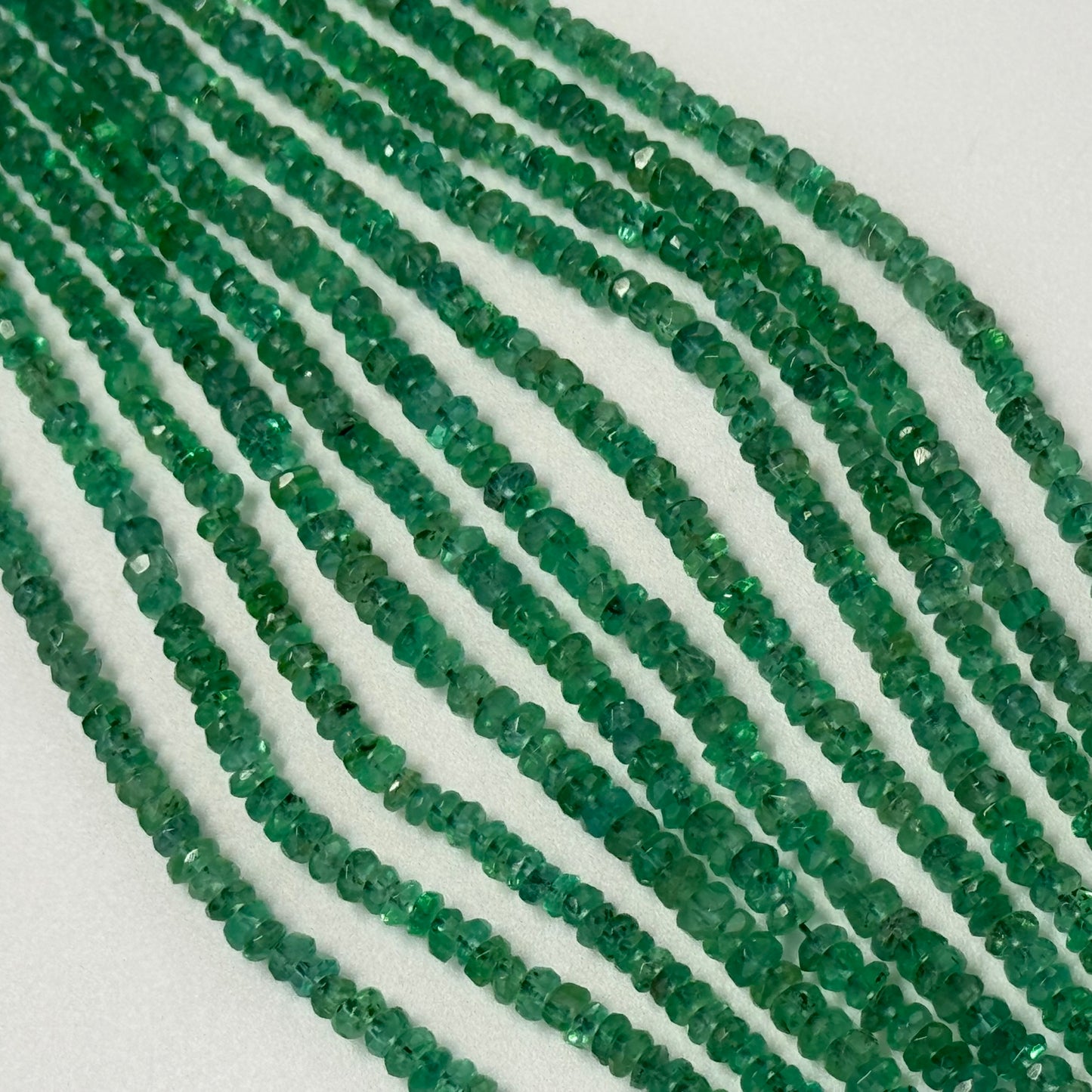 AAA Emerald Rondelle Beads – Faceted Gem for Jewelry