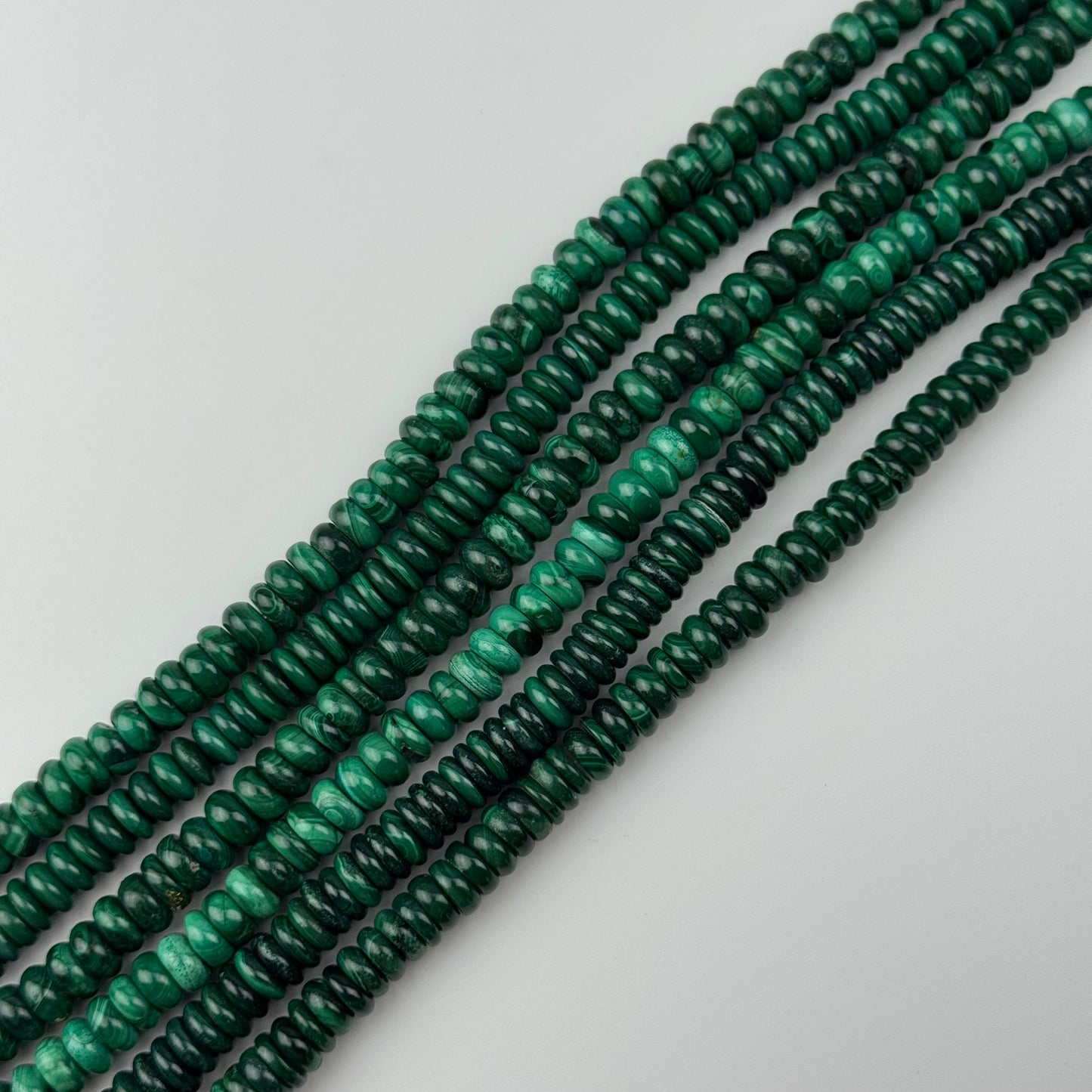 Malachite Beads - Rondelle Polished