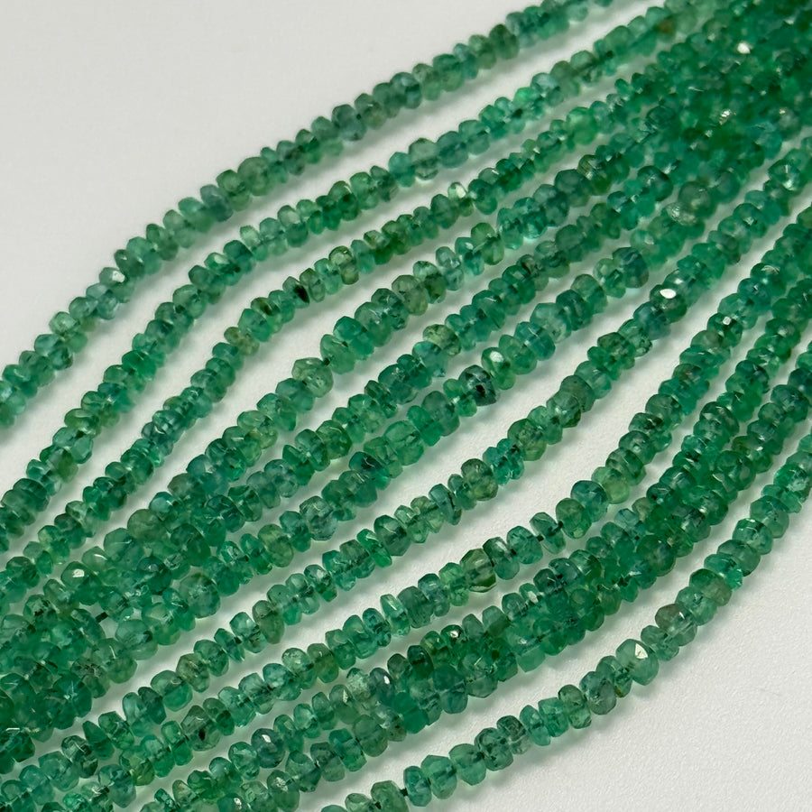 AAA Emerald Rondelle Beads – Faceted Gem for Jewelry