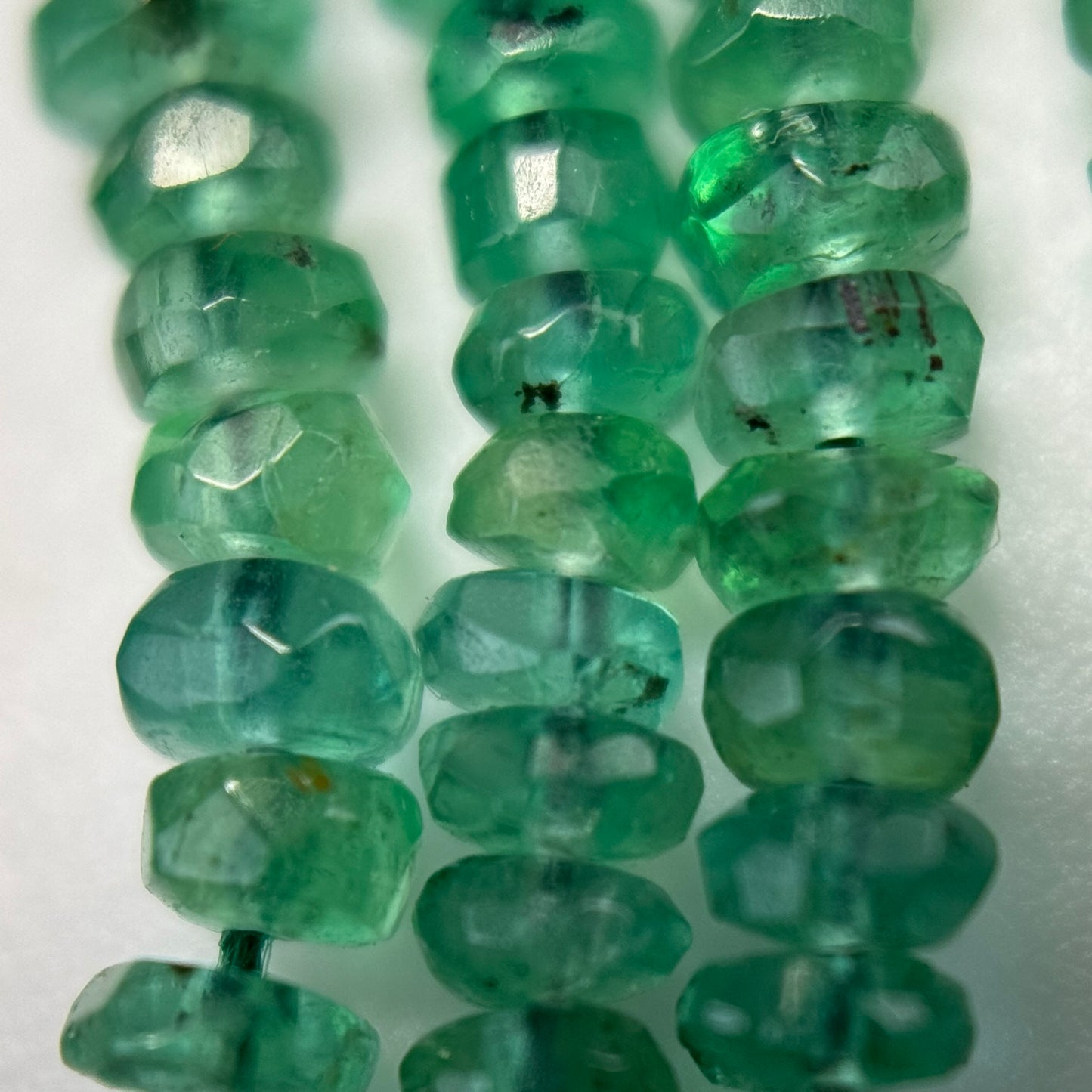 AAA Emerald Rondelle Beads – Faceted Gem for Jewelry