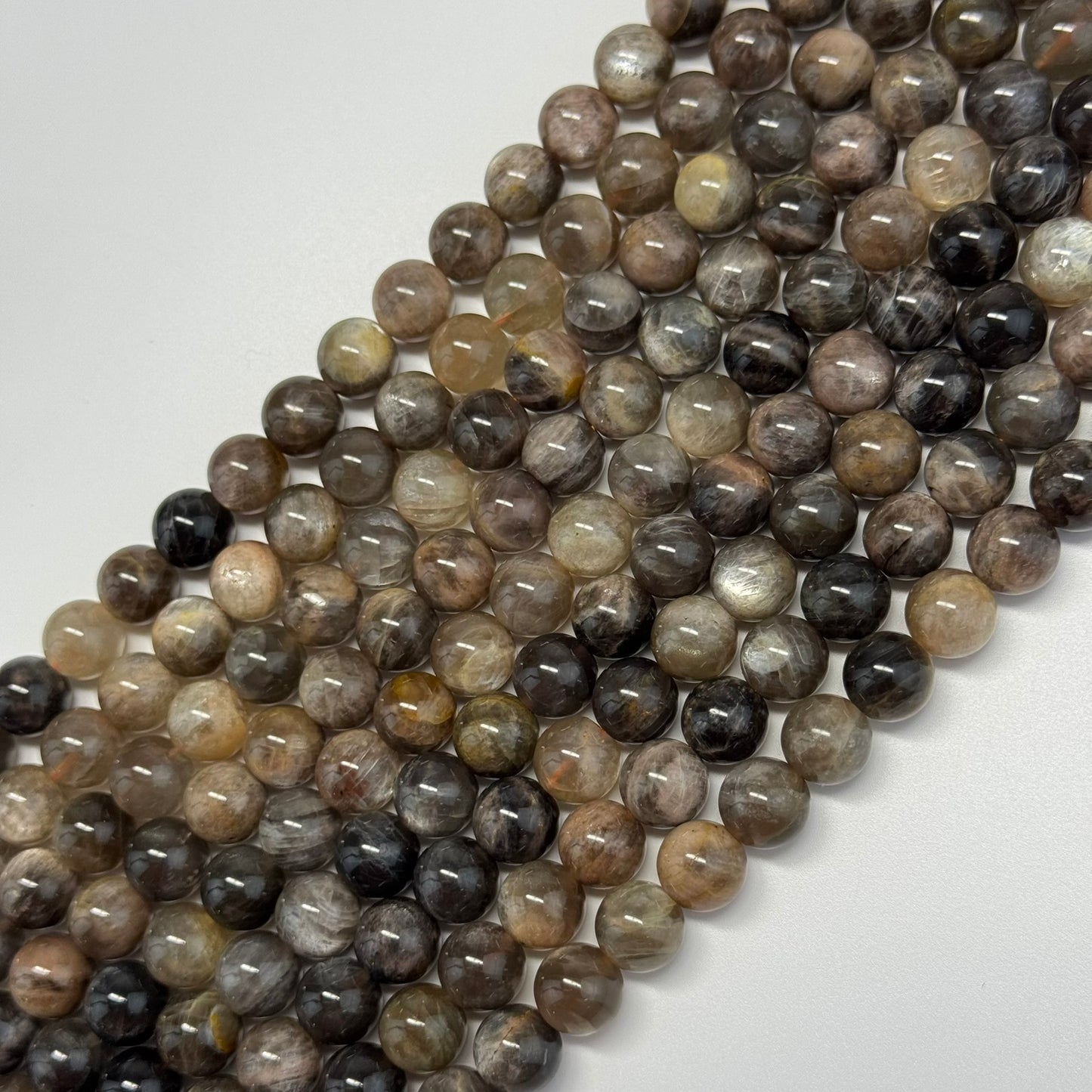 Sunstone & Moonstone Polished Round Beads - (A Quality)