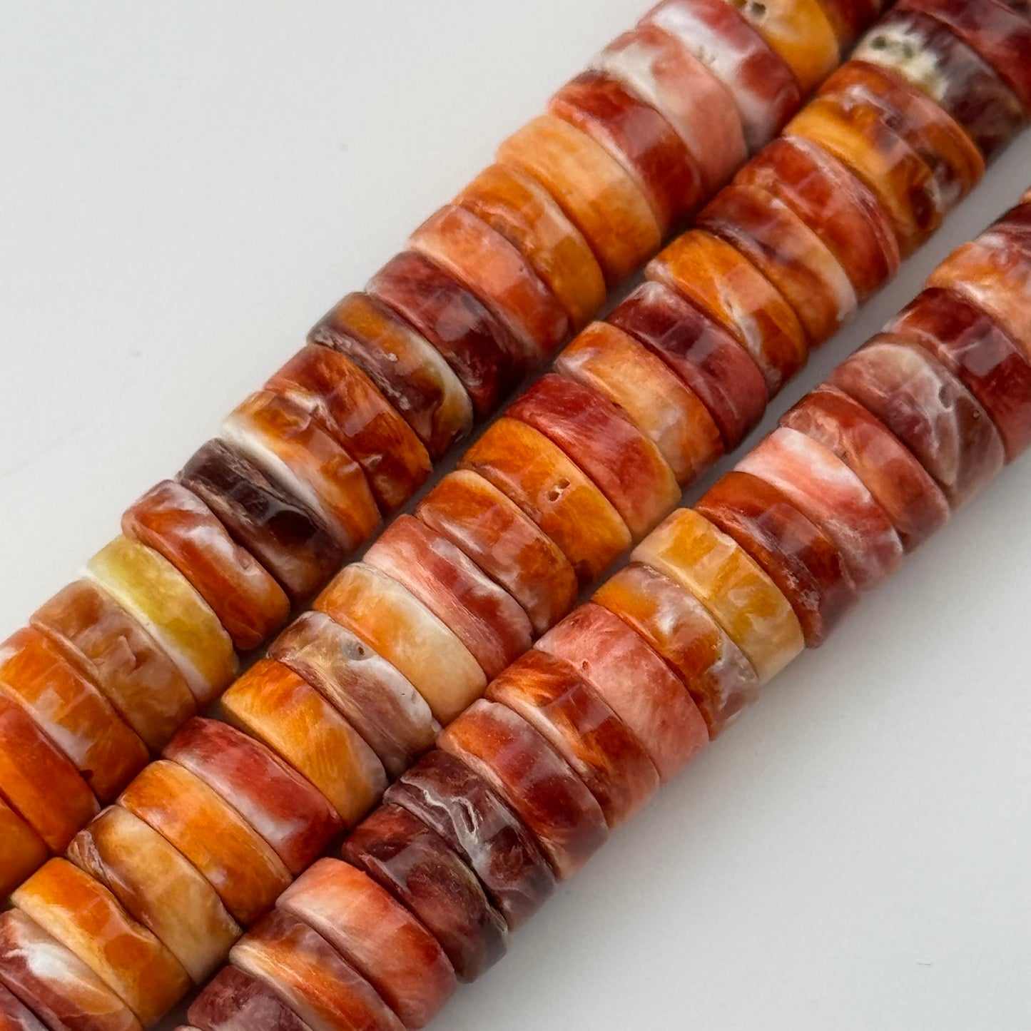 Natural Spiny Oyster Shell Mother Of Pearl Heishi Beads