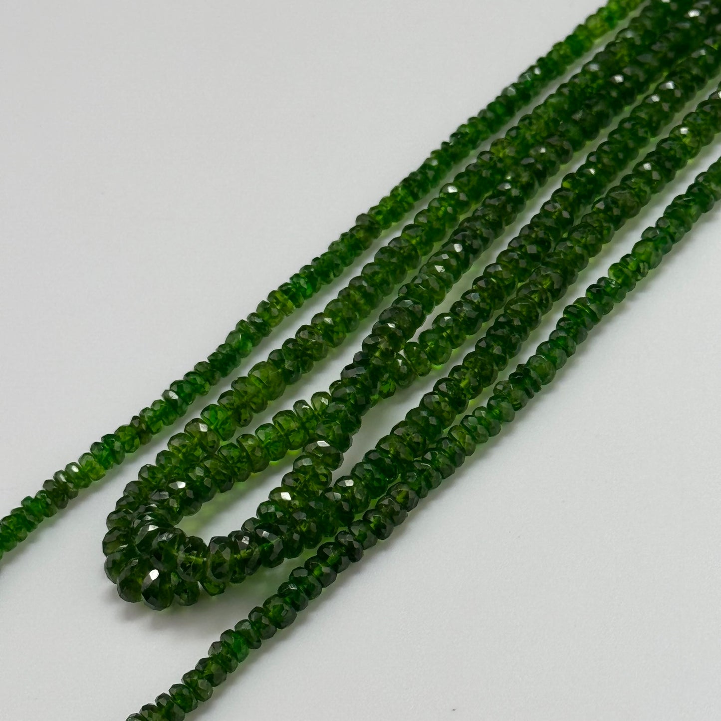 Diopside Rondelle Beads – Faceted Gemstone