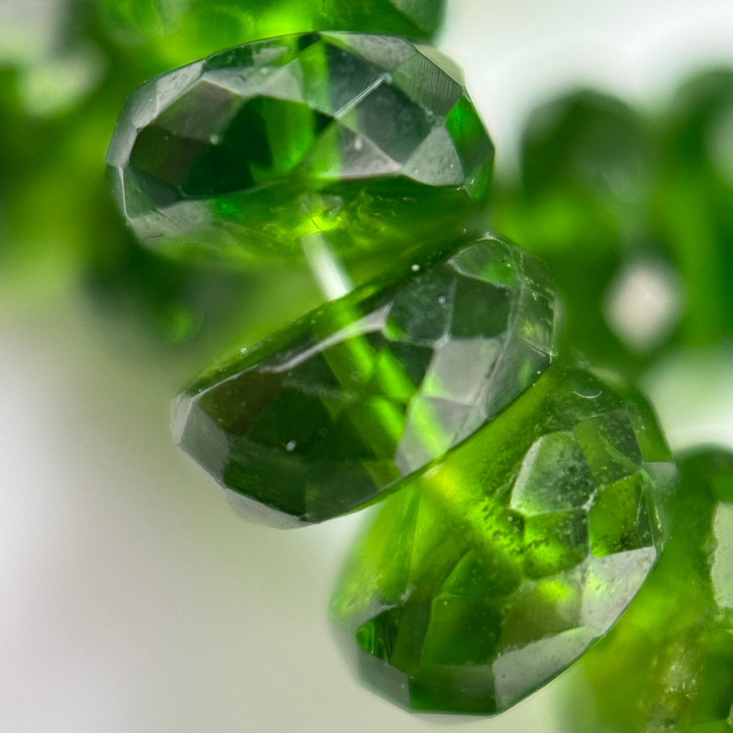 Diopside Rondelle Beads – Faceted Gemstone