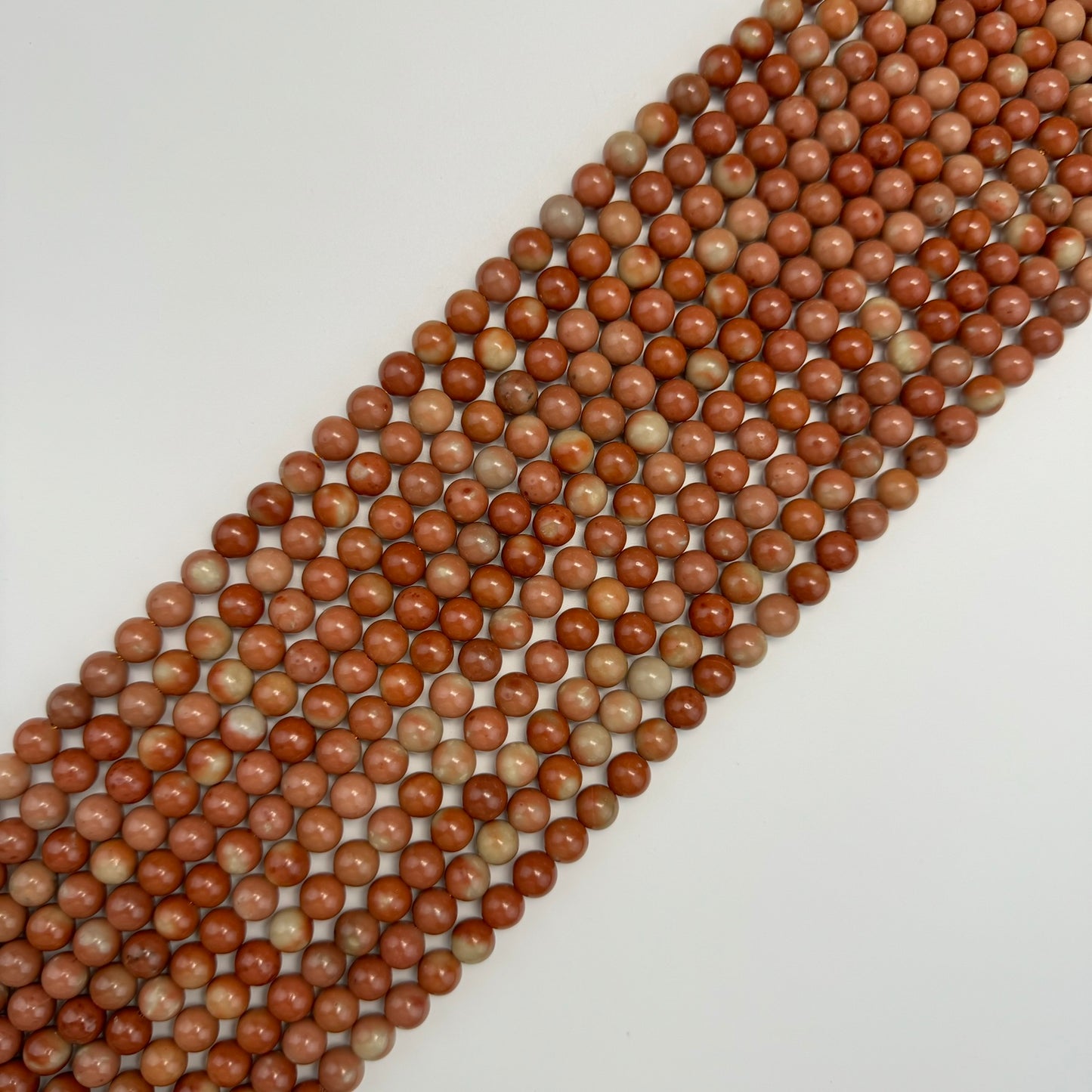 Jasper Orange Fancy Polished Round Beads (AA Quality)