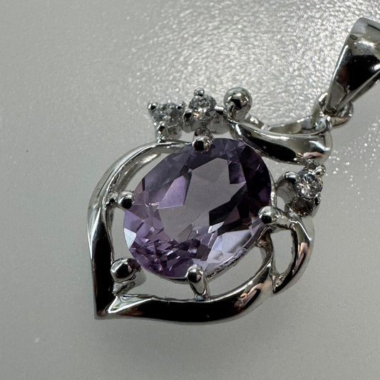 Brazilian Amethyst Pendant set in 925 Sterling Silver