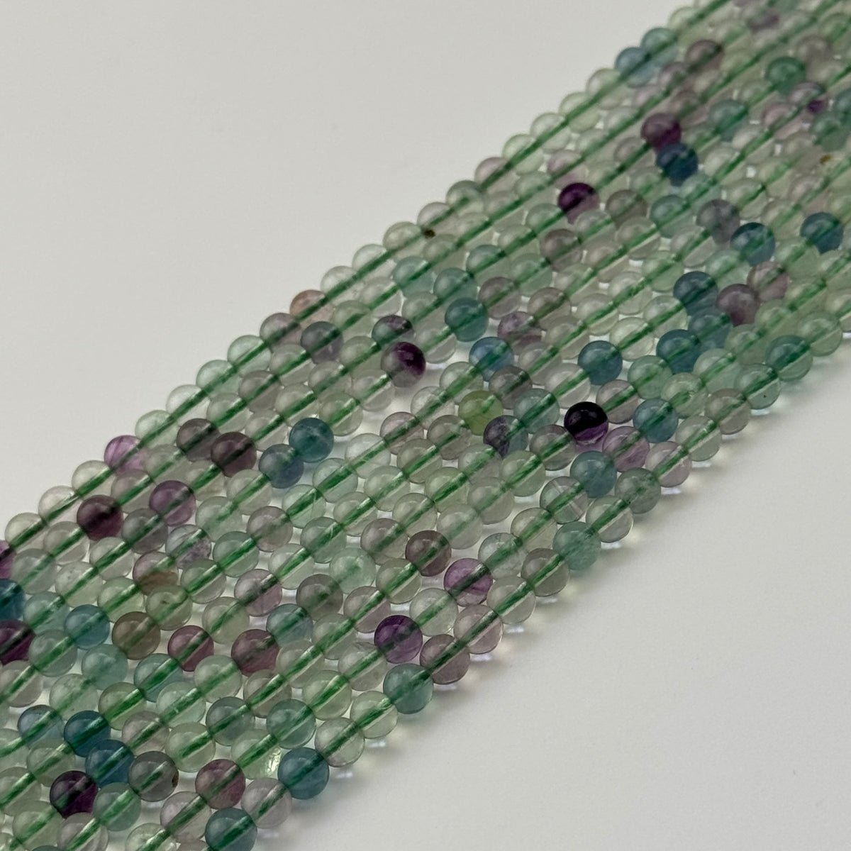 Rainbow Fluorite (Green Fluorite) Beads - Polished Round (A Quality)