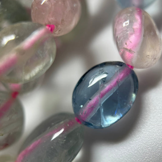 Aquamarine Morganite Freeform Gemstone Beads - (A Quality)