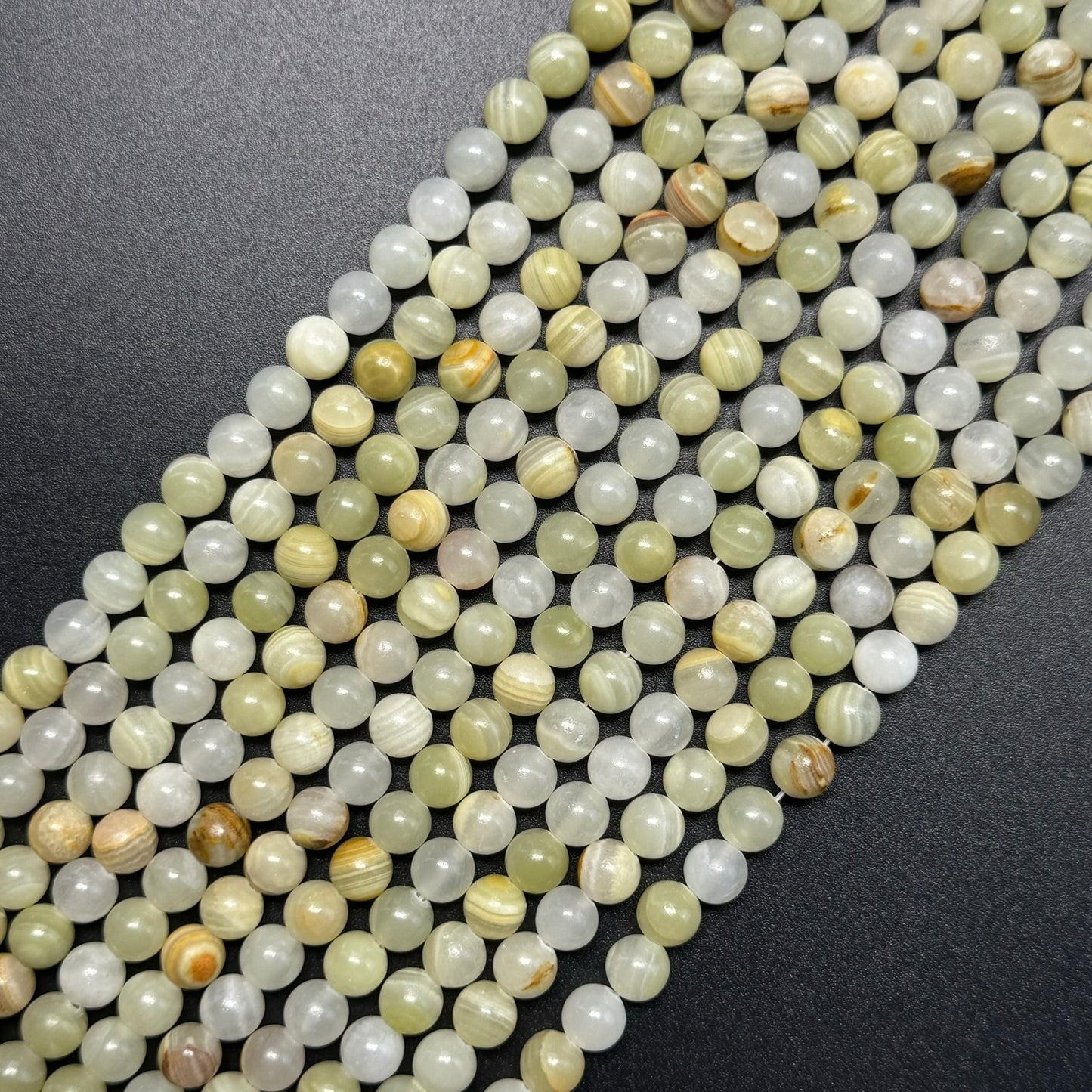 Onyx Stone - Banded Pattern - Round Shape - Polished Finish