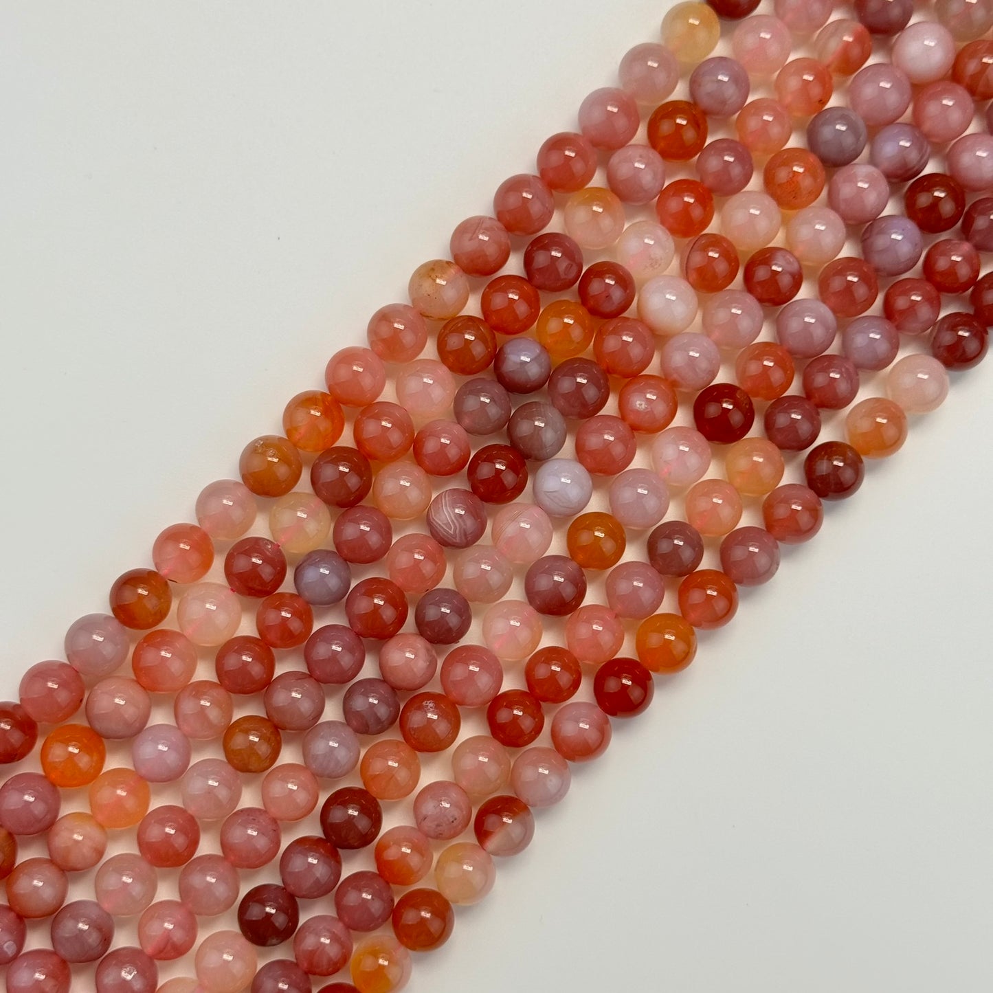 Pink Carnelian Beads - Polished Round
