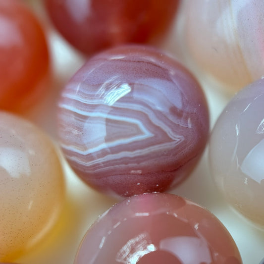 Pink Carnelian Beads - Polished Round