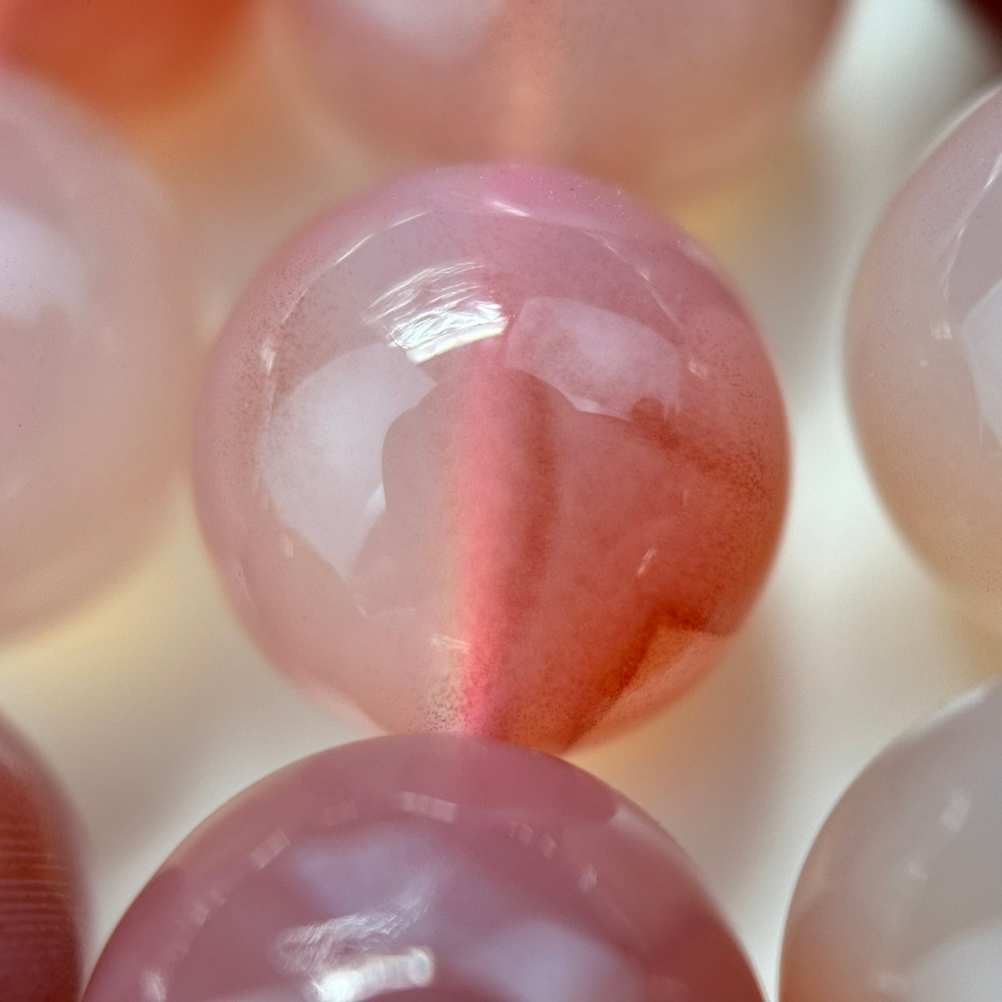 Pink Carnelian Beads - Polished Round