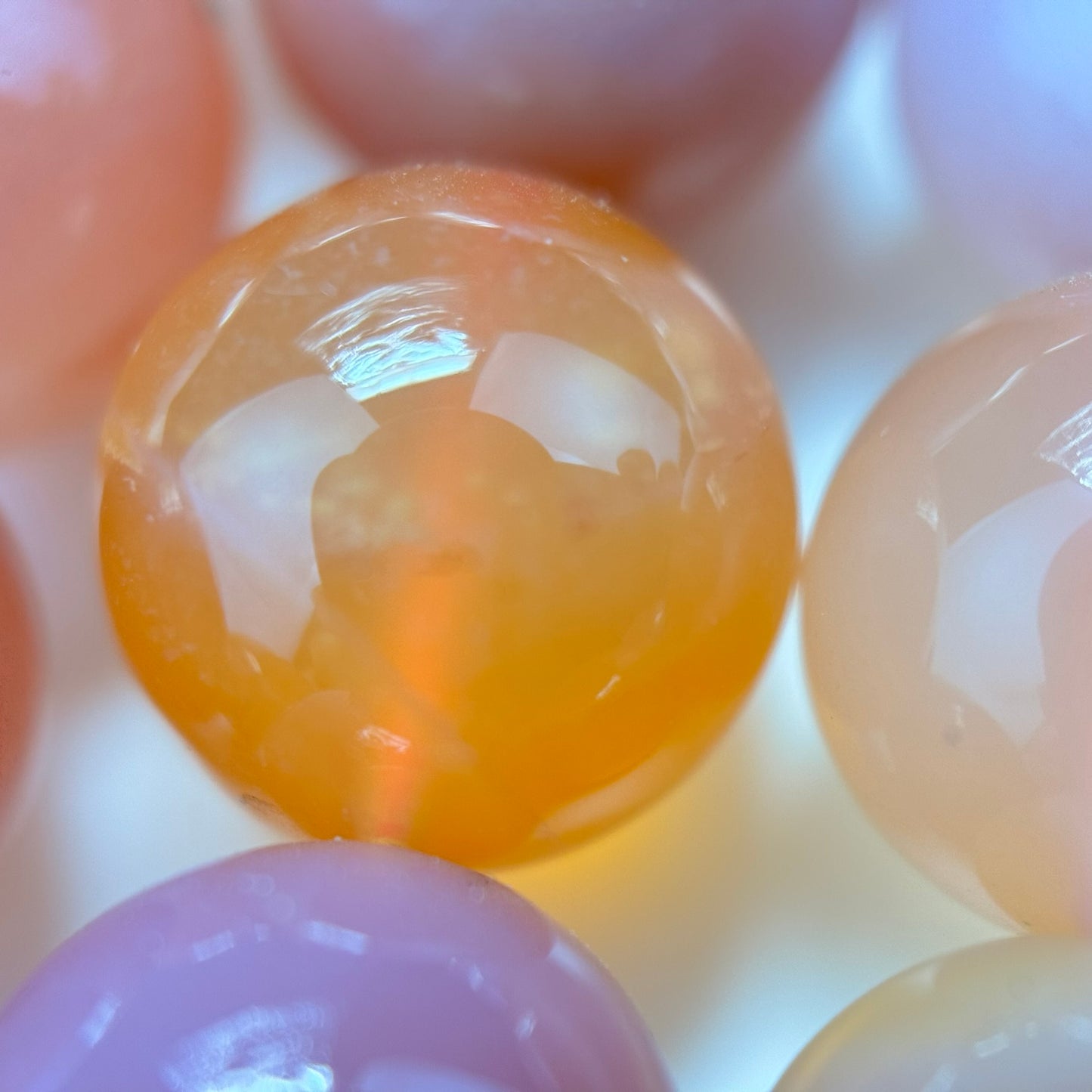 Pink Carnelian Beads - Polished Round