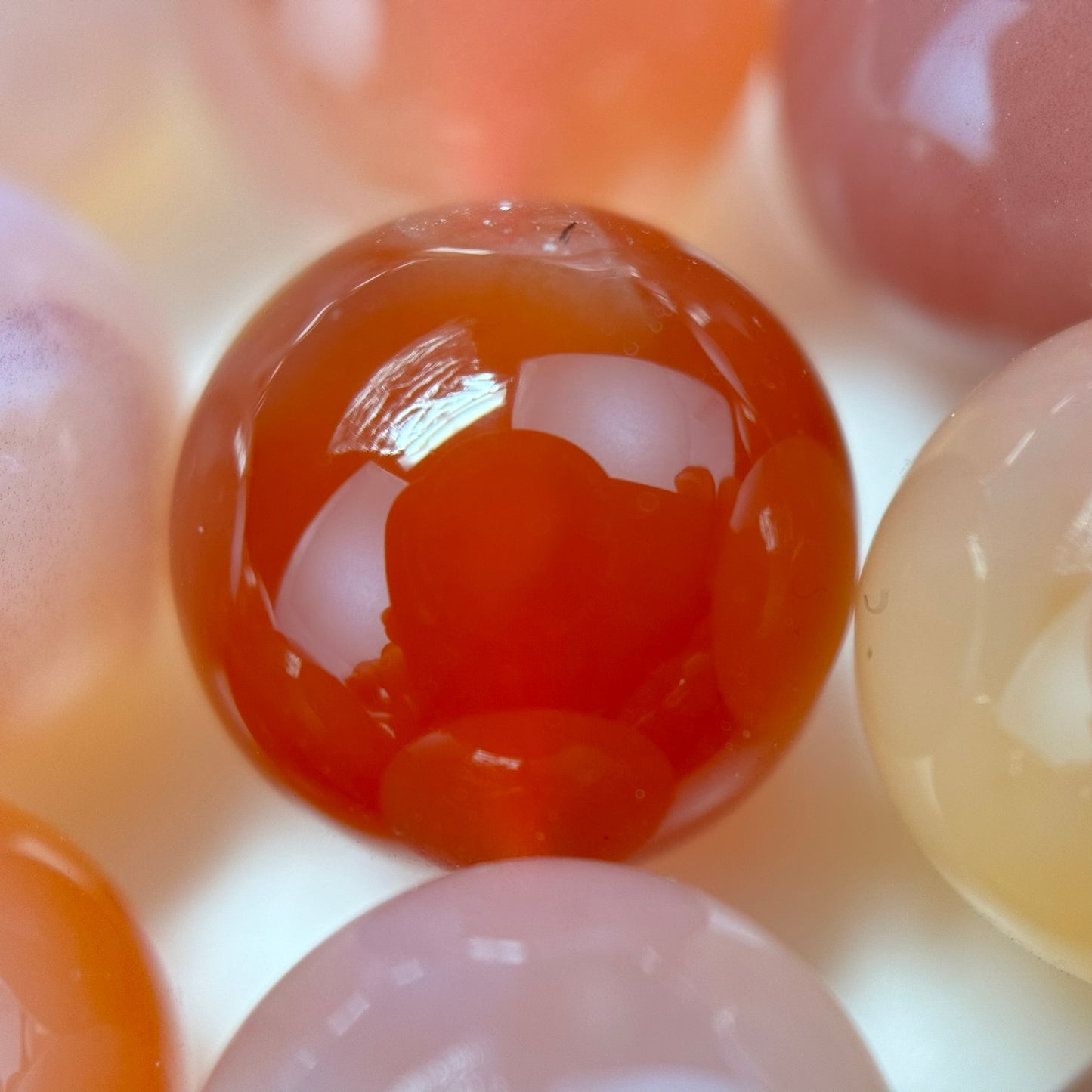 Pink Carnelian Beads - Polished Round