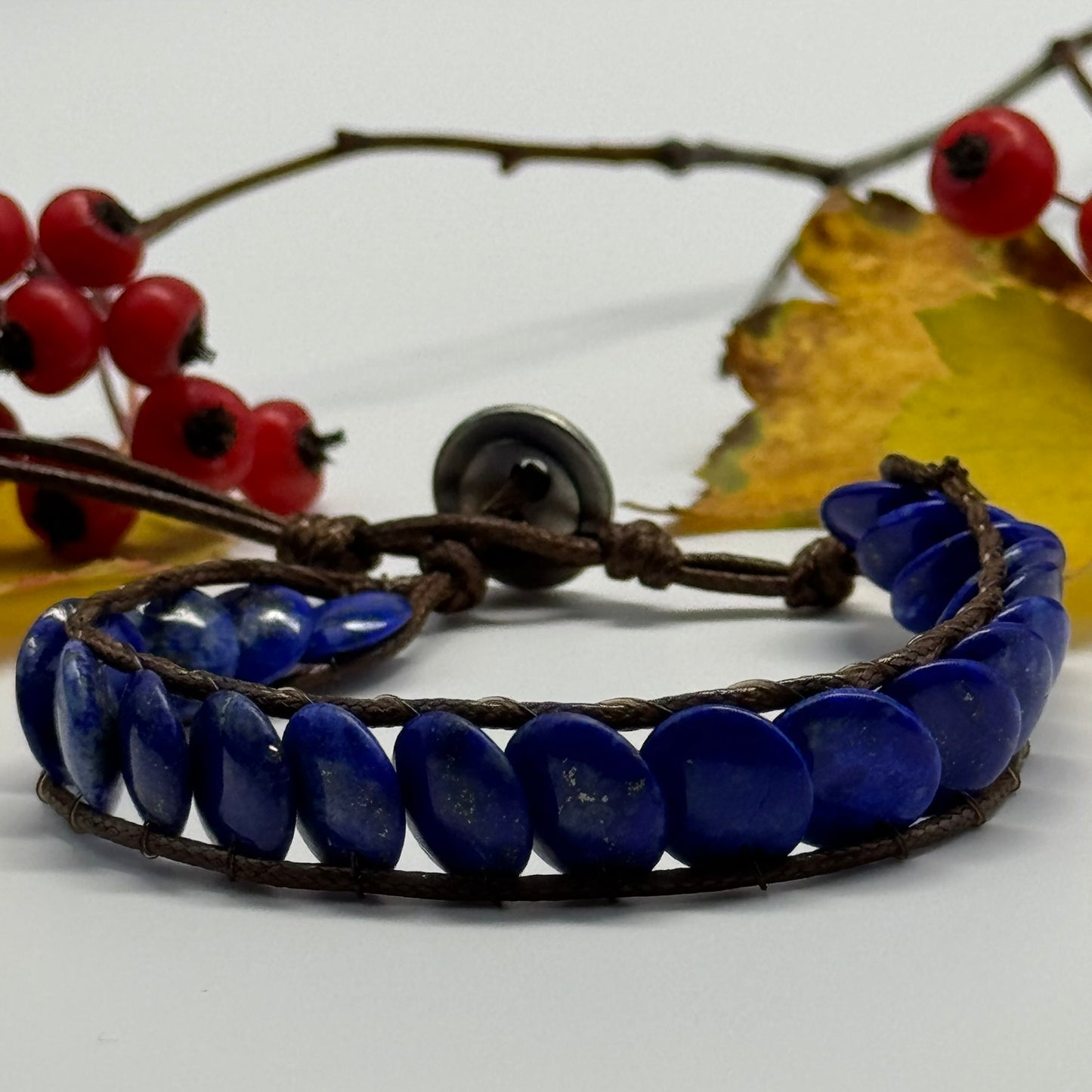 Adjustable Lapis Lazuli Bracelet – Natural Deep Blue Gemstone