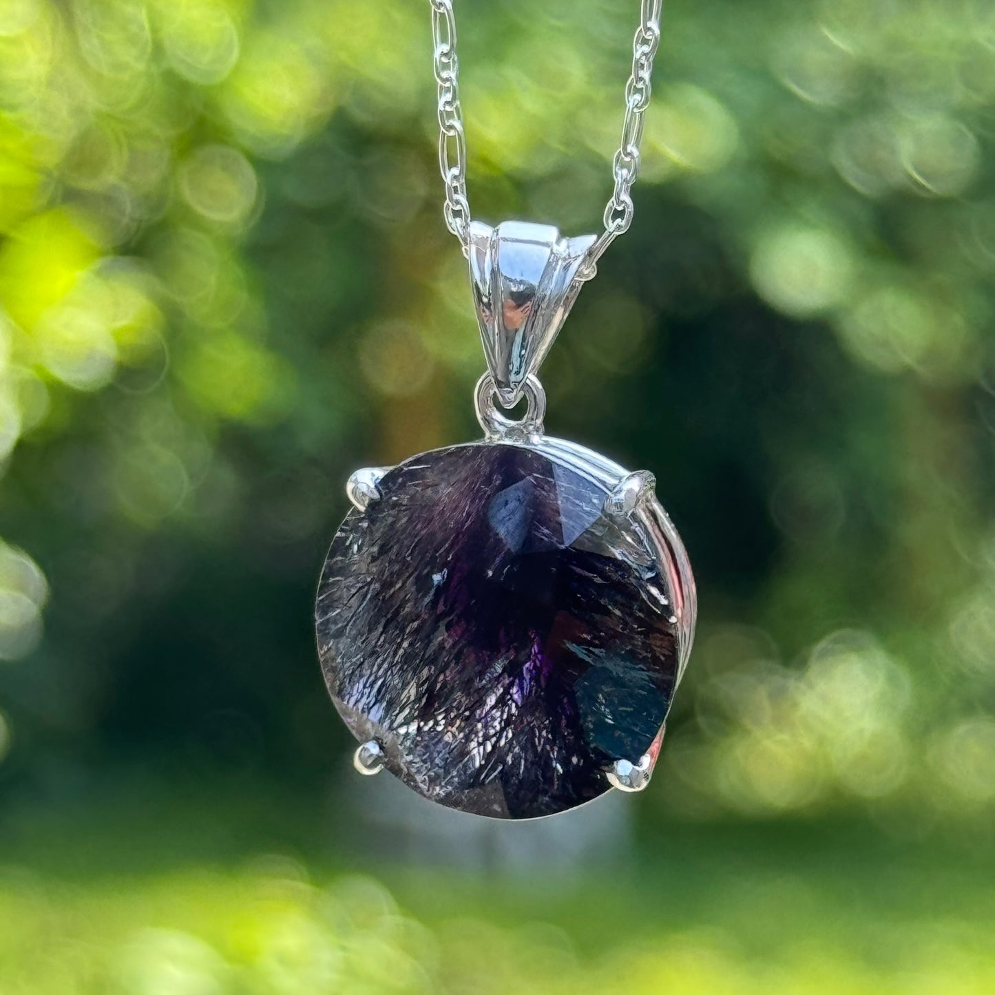 Sacred Seven Pendant – Faceted Natural Gemstone Jewelry in 925 Sterling Silver