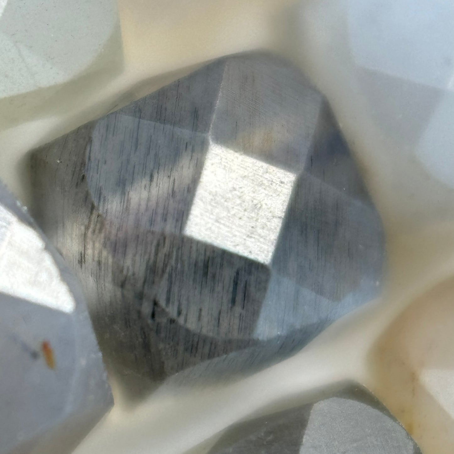 Gray Faceted Moonstone Square Beads