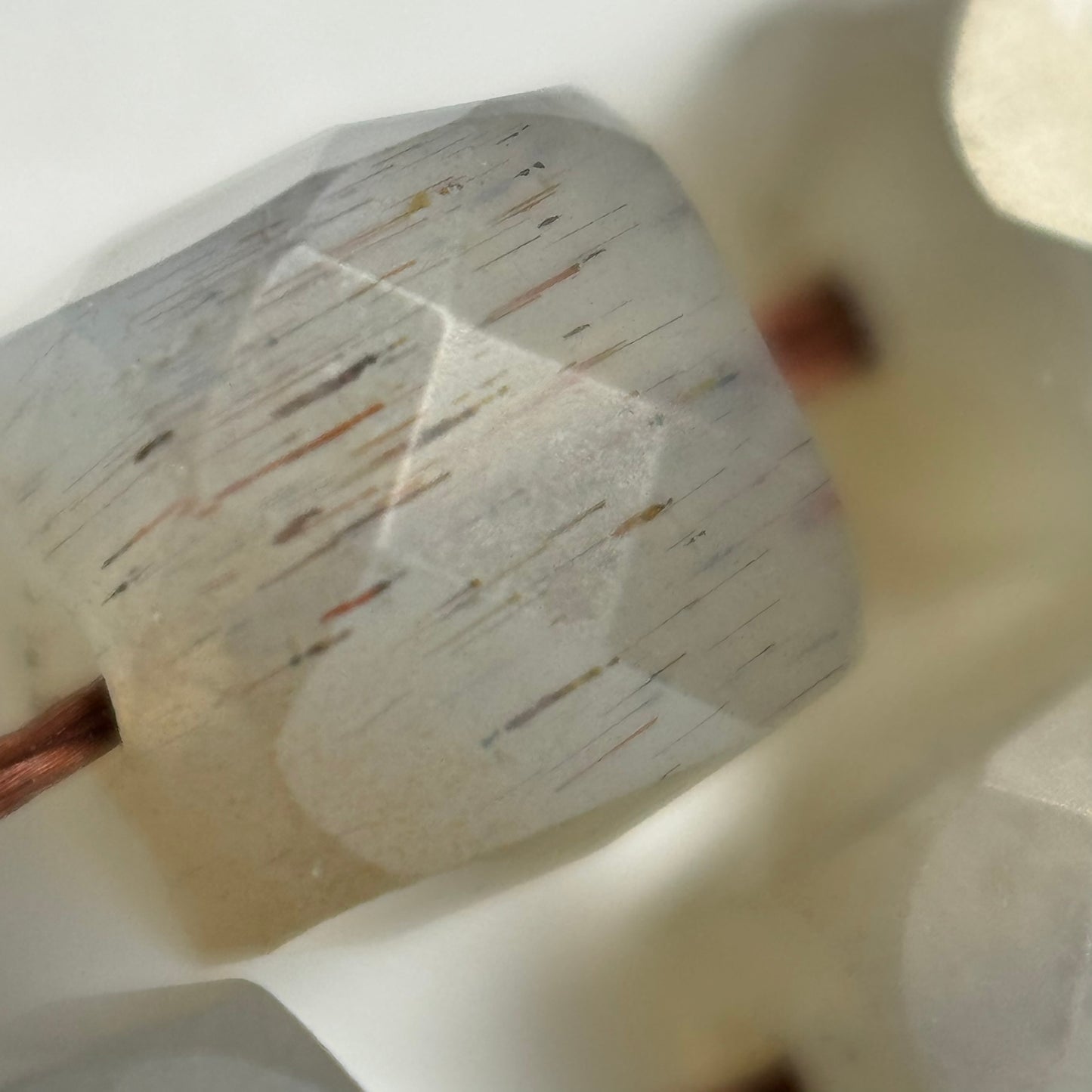 Gray Faceted Moonstone Square Beads