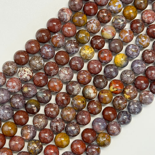 Red Agate Beads - Fancy Red Agate - Polished Round