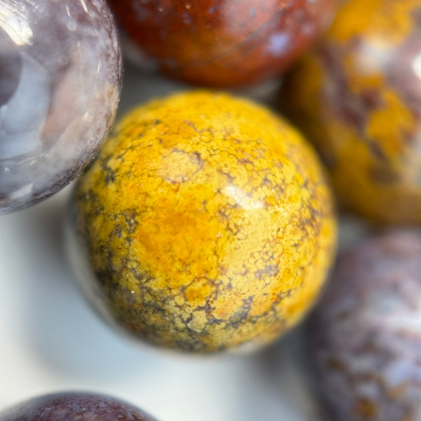 Red Agate Beads - Fancy Red Agate - Polished Round