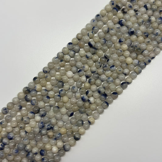 Dumortierite in Quartz Polished Round Gemstone Beads - (AA Quality)