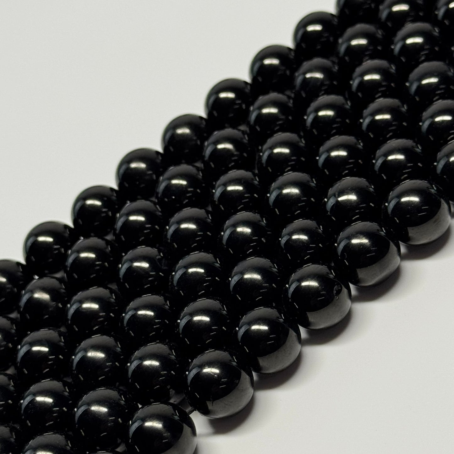 Jet Polished Round Beads