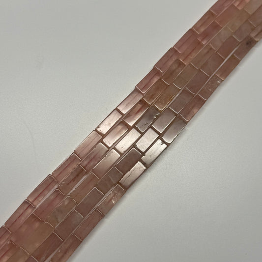 Rose Quartz Rectangular Shaped Gemstone Beads