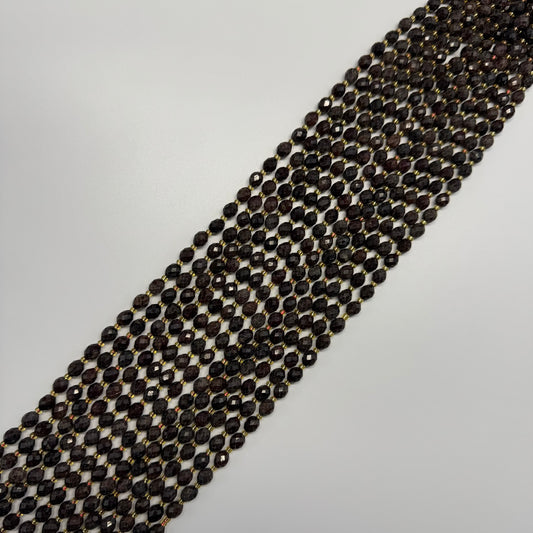 Garnet Faceted Barrel Shaped Gemstone Beads - (AB Quality)