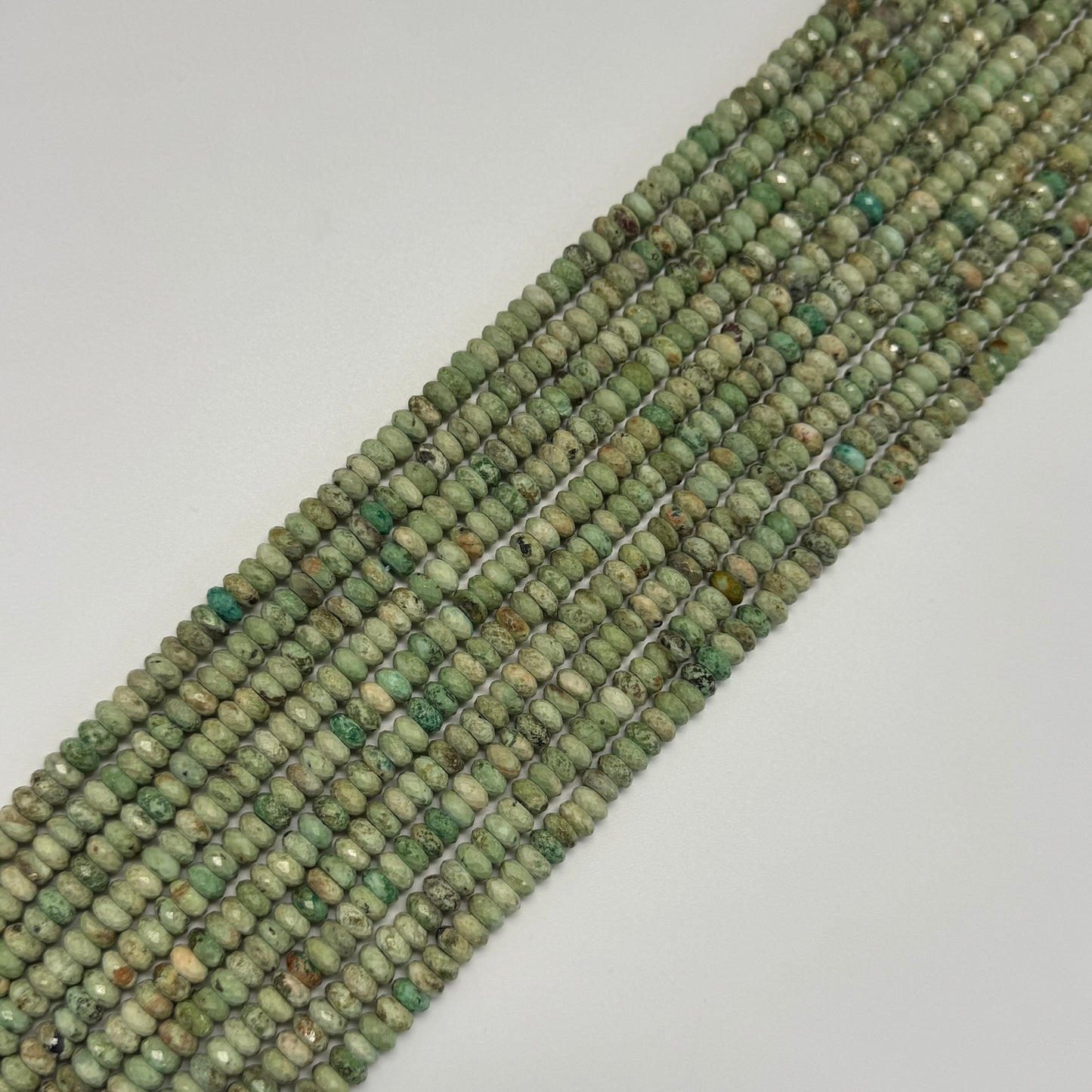 Natural Turquoise Faceted Rondelle Beads