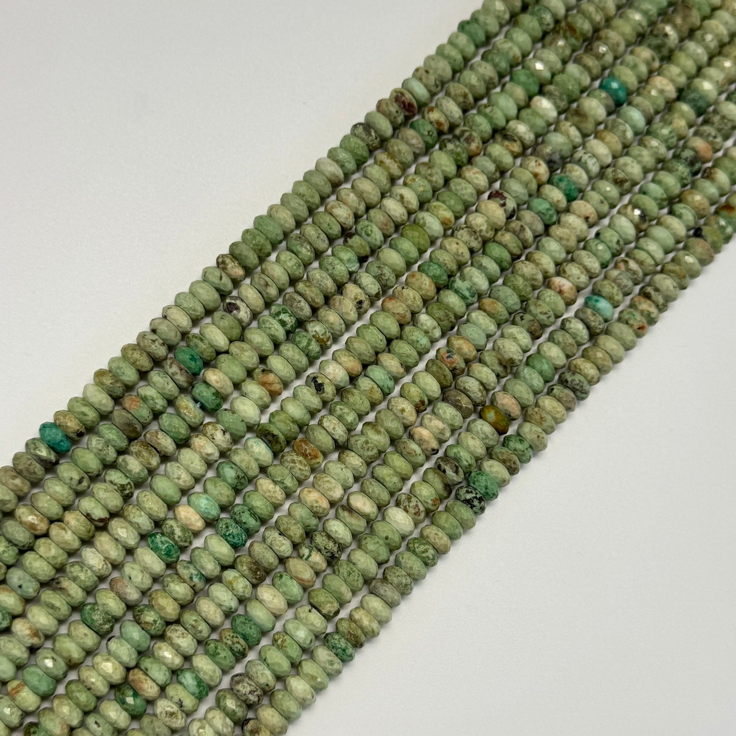 Natural Turquoise Faceted Rondelle Beads