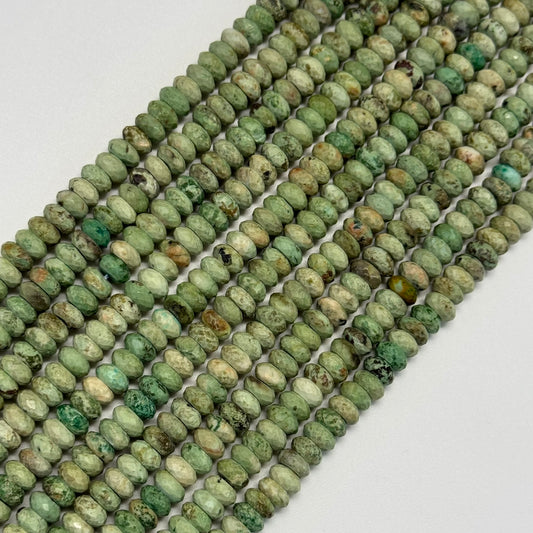 Natural Turquoise Faceted Rondelle Beads