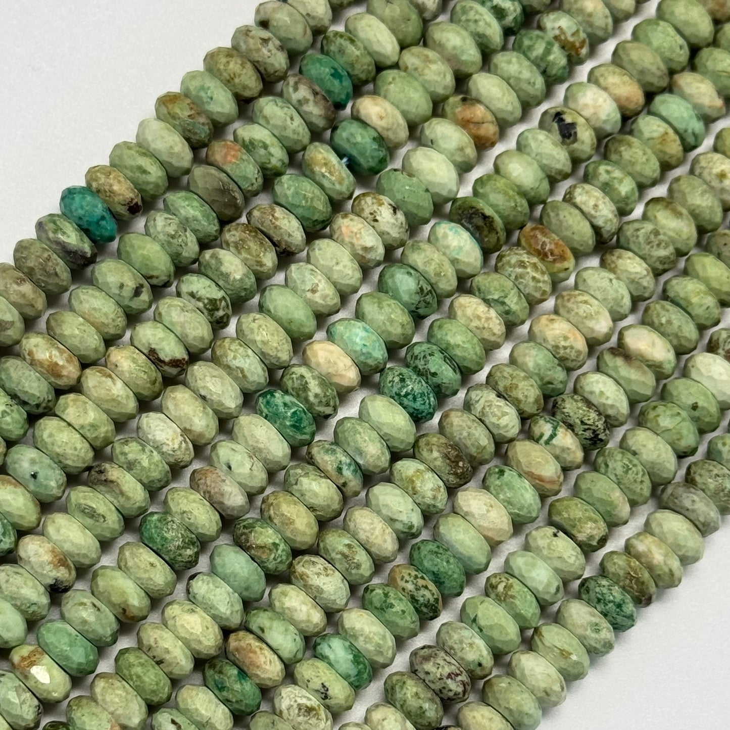 Natural Turquoise Faceted Rondelle Beads