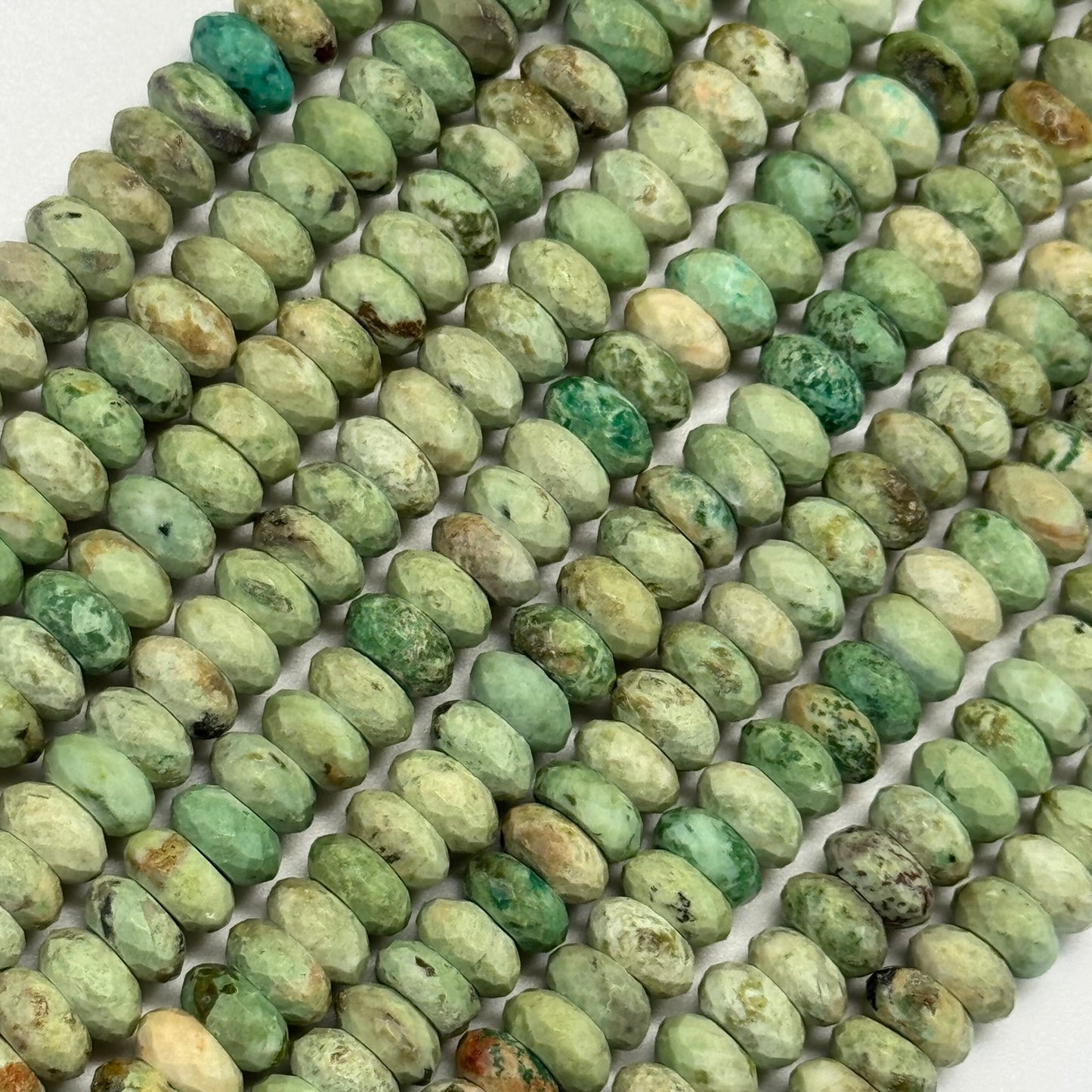 Natural Turquoise Faceted Rondelle Beads