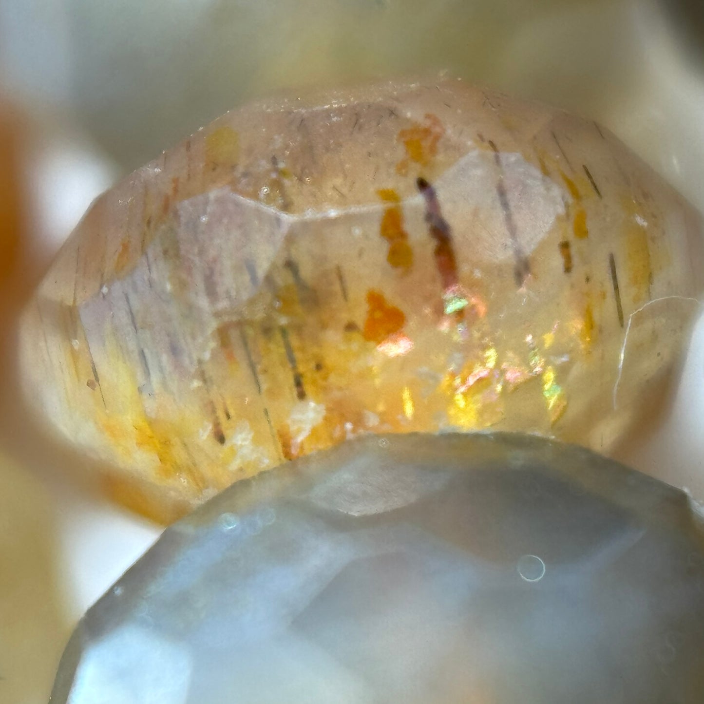 Sunstone Moonstone Faceted Rondelle Beads