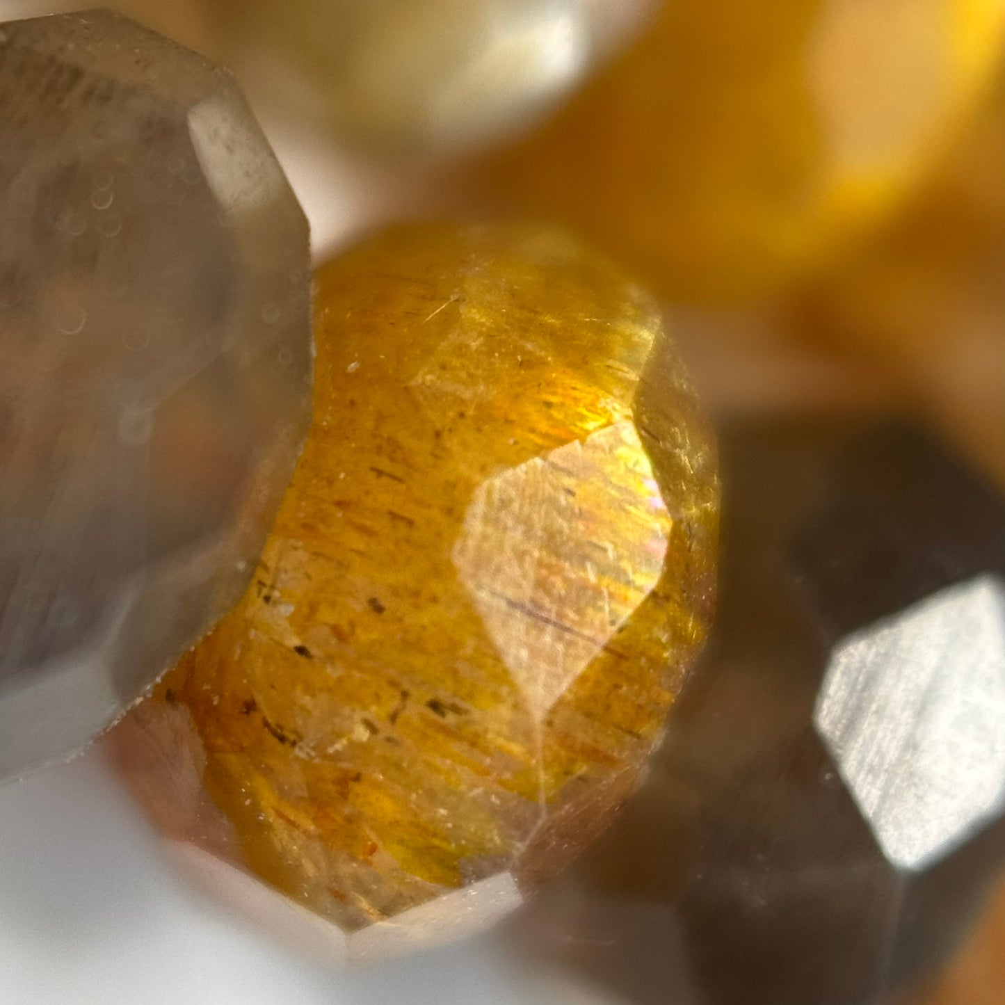 Sunstone Moonstone Faceted Rondelle Beads