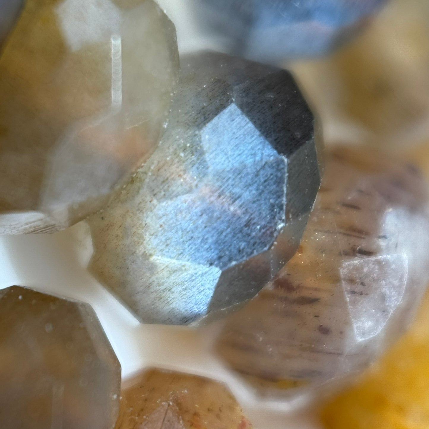 Sunstone Moonstone Faceted Rondelle Beads