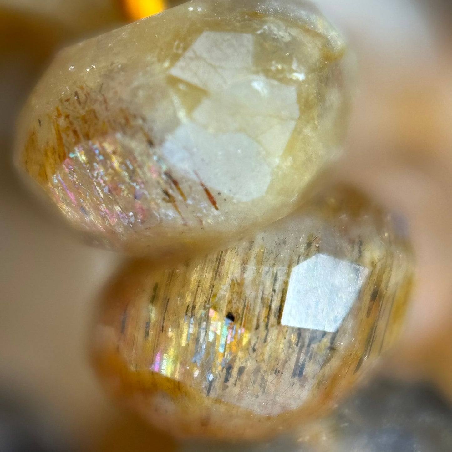 Sunstone Moonstone Faceted Rondelle Beads