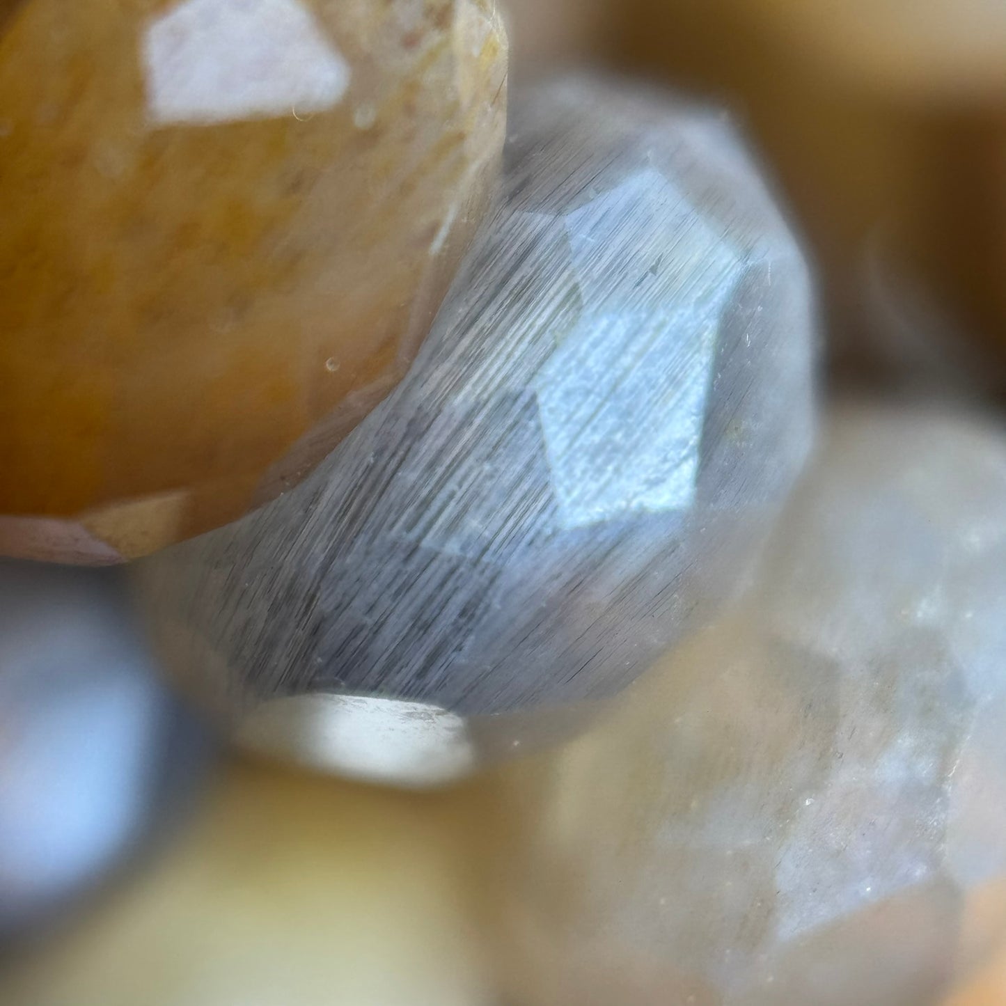 Sunstone Moonstone Faceted Rondelle Beads