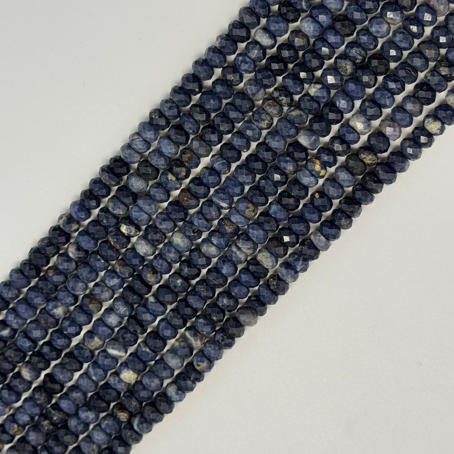 Sapphire Blue Faceted Rondelle Beads - (AAA Quality)