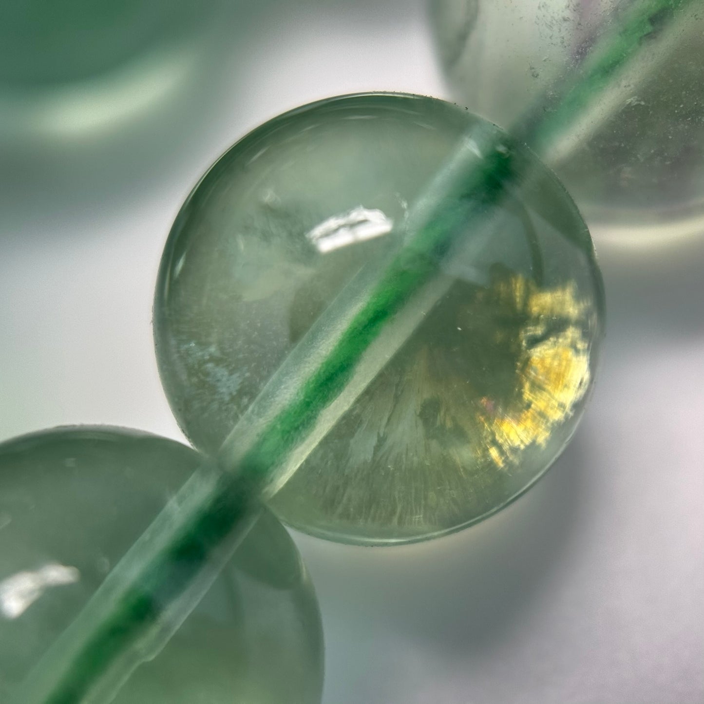 Green Fluorite Beads - Polished Round